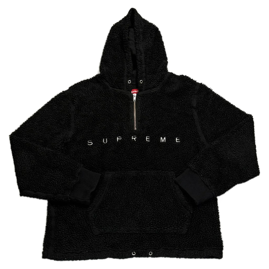 Black Supreme 1/4 Zip Hoodie - L | The Streetwear Studio