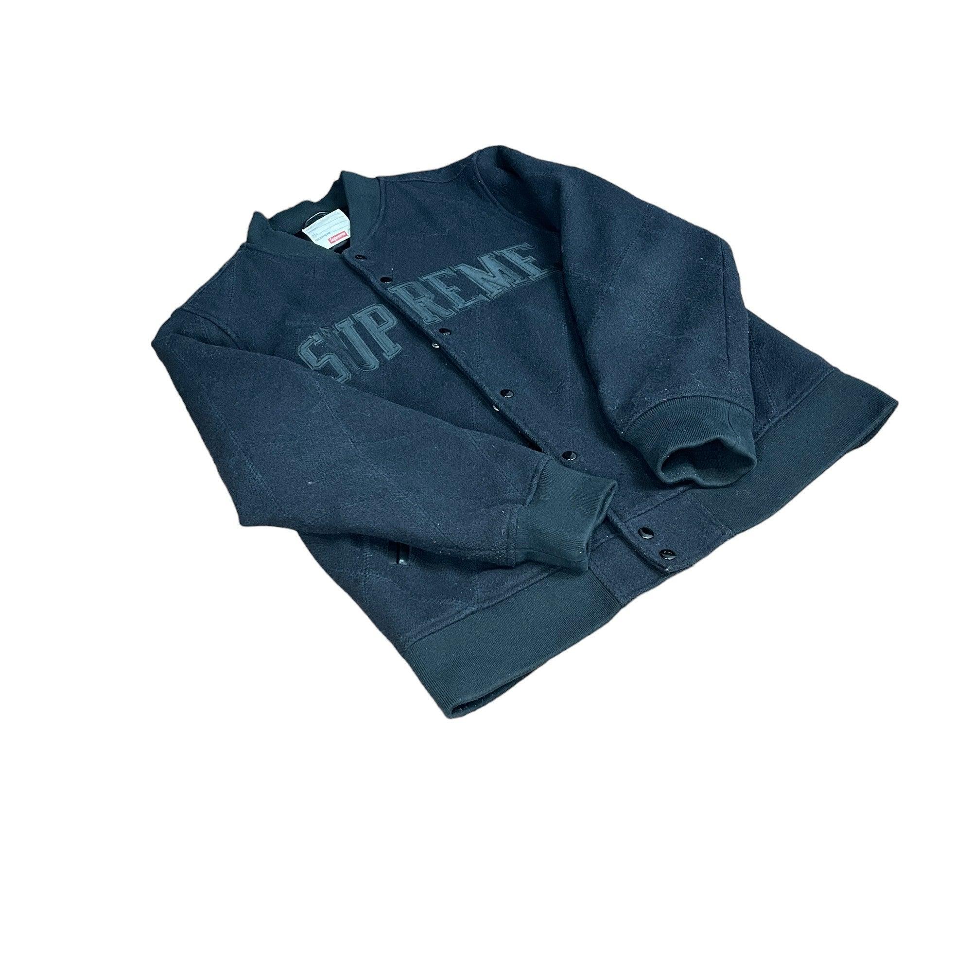 Black Supreme AW2015 Varsity Jacket - Extra Large - The Streetwear Studio