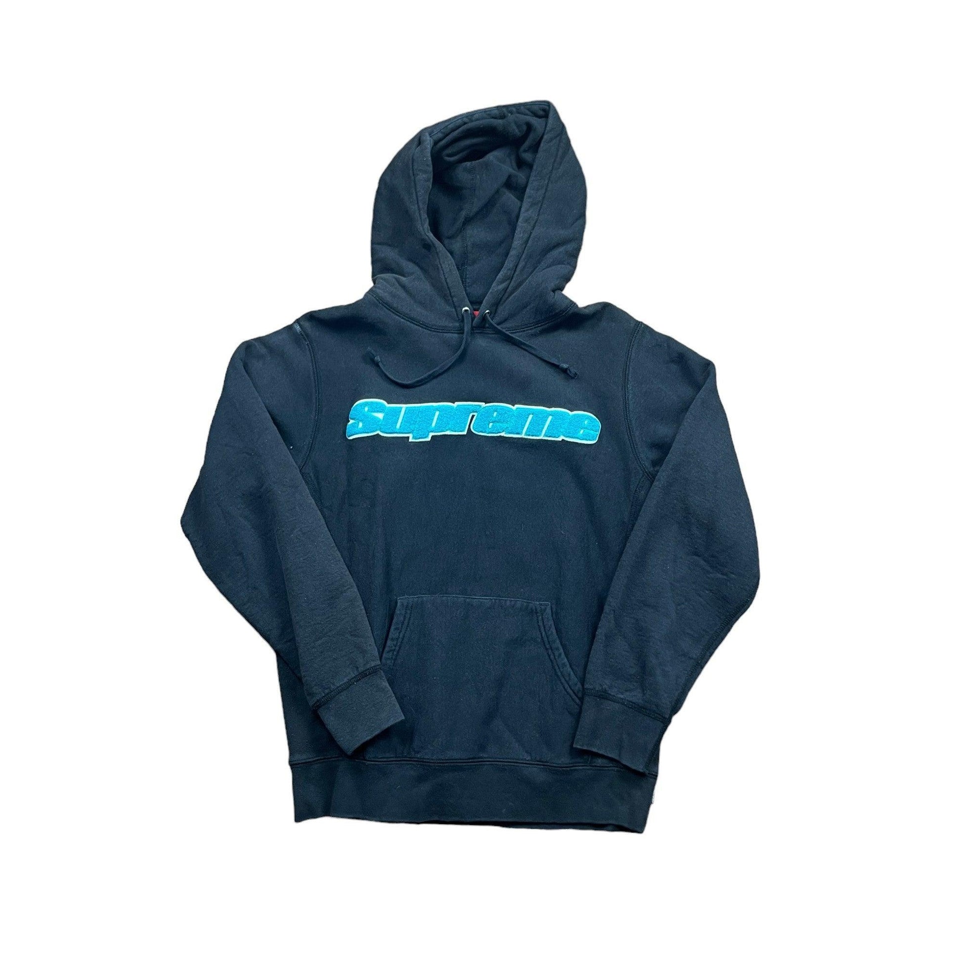 Black Supreme Chenille Hoodie - Small - The Streetwear Studio