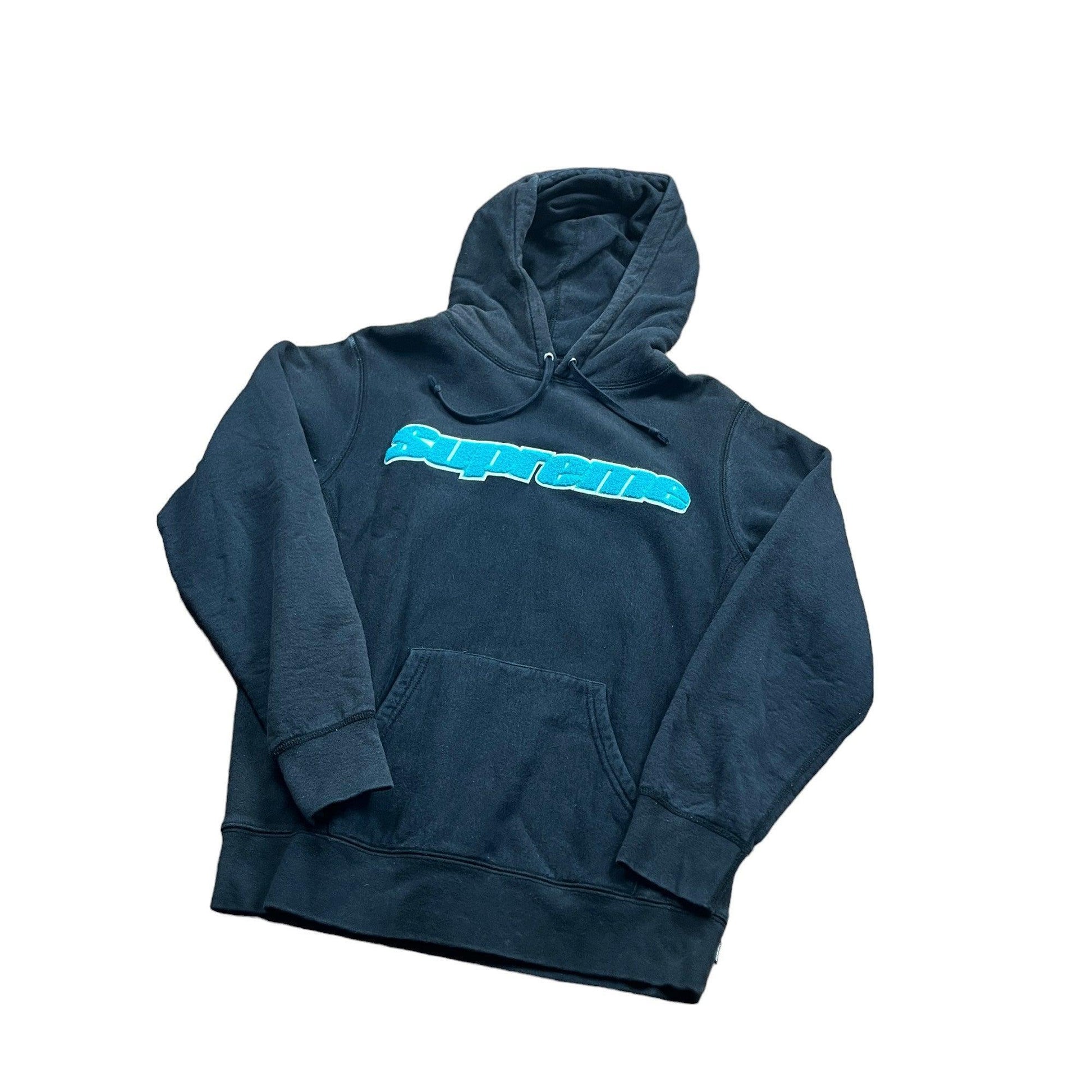 Black Supreme Chenille Hoodie - Small - The Streetwear Studio
