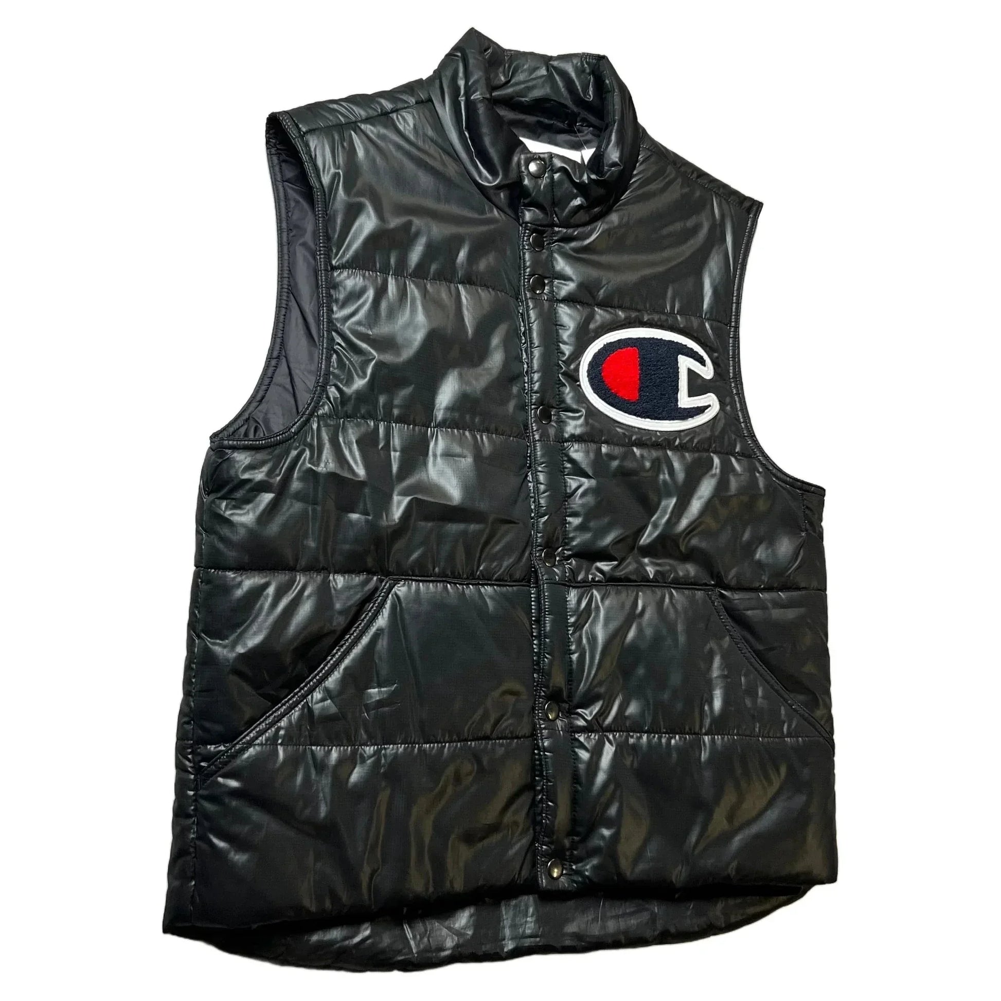 Black Supreme x Champion Puffer Gilet - L | The Streetwear Studio