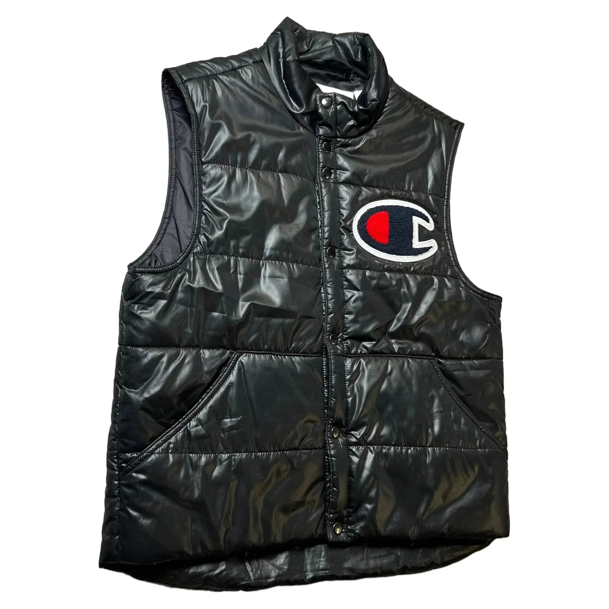Black Supreme x Champion Puffer Gilet - L | The Streetwear Studio
