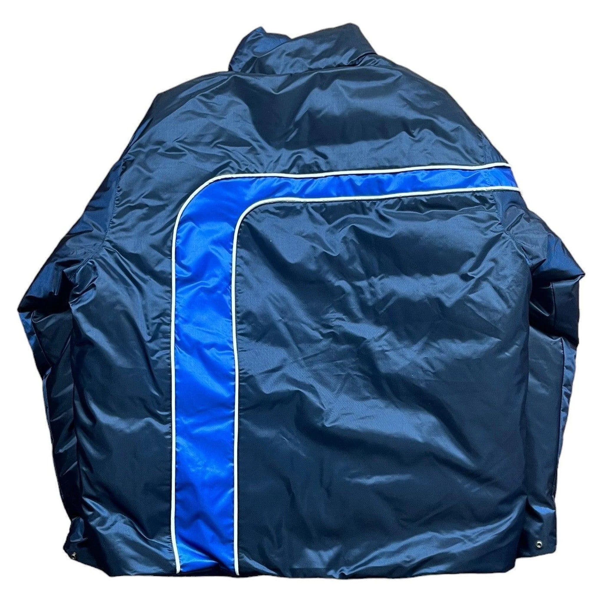 Blue Supreme Stripe Puffer Coat - M | The Streetwear Studio