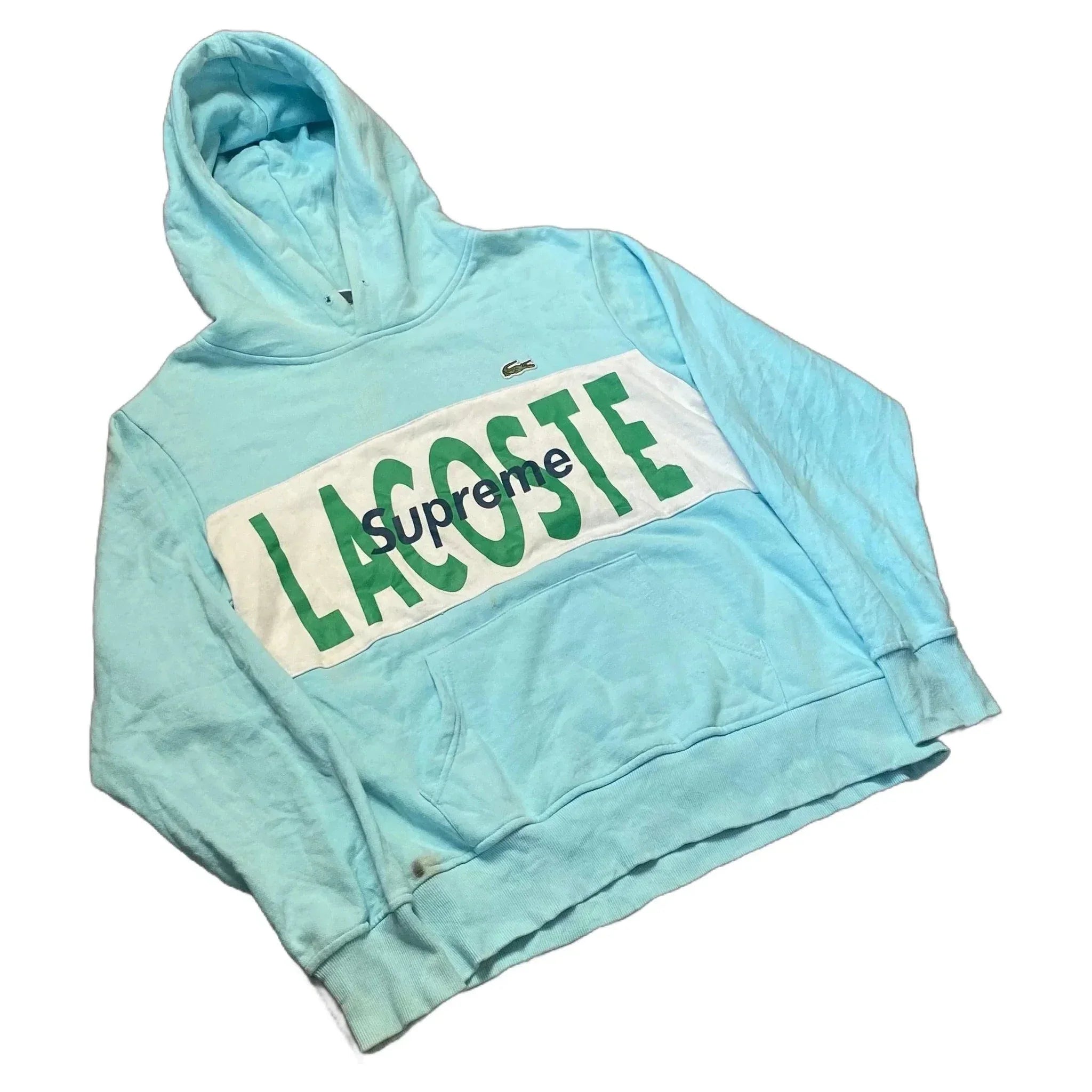 Blue Supreme x Lacoste Hoodie - M | The Streetwear Studio