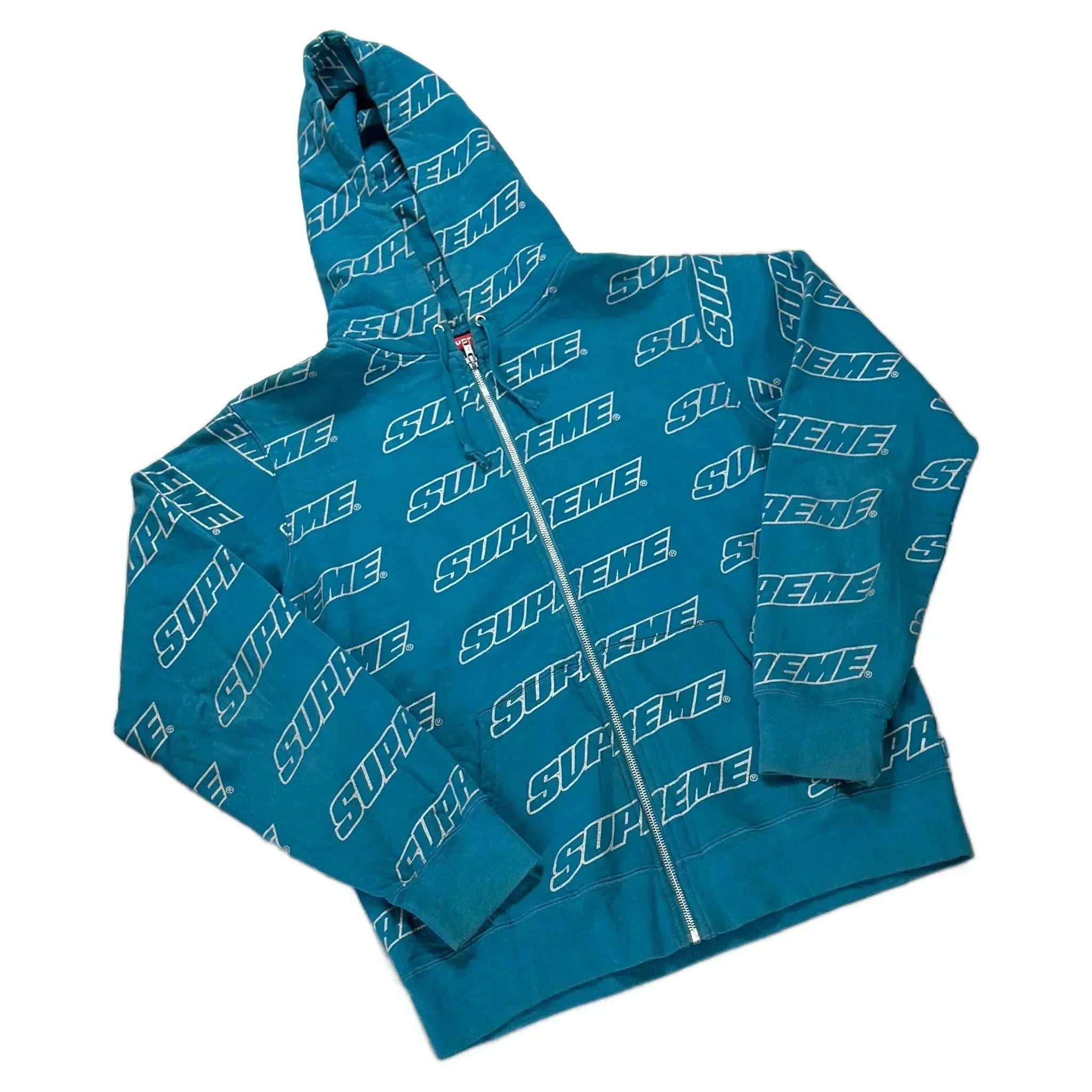 Blue Supreme Zip Up Hoodie - M | The Streetwear Studio