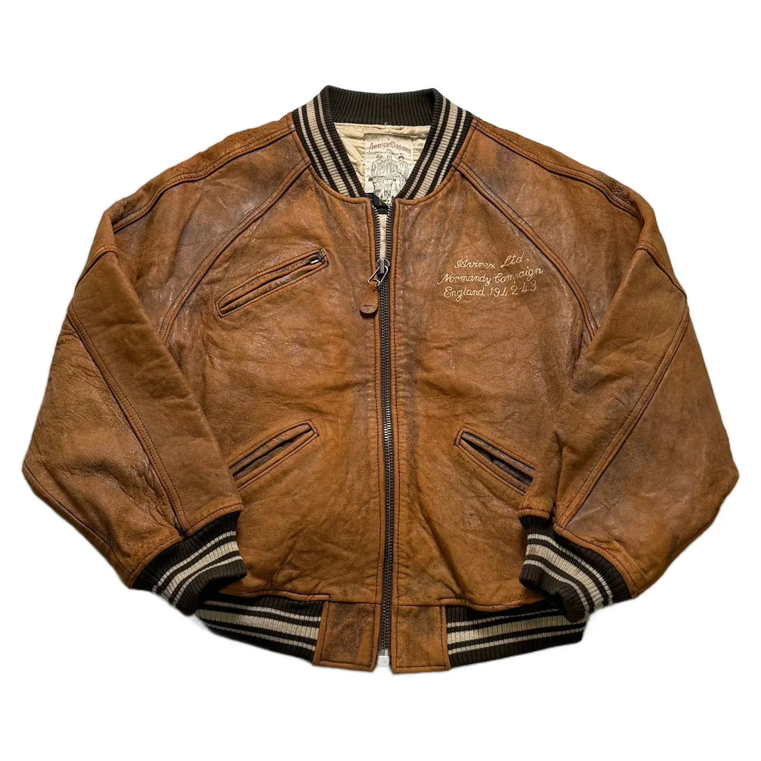 Brown Avirex Leather Jacket - XL | The Streetwear Studio