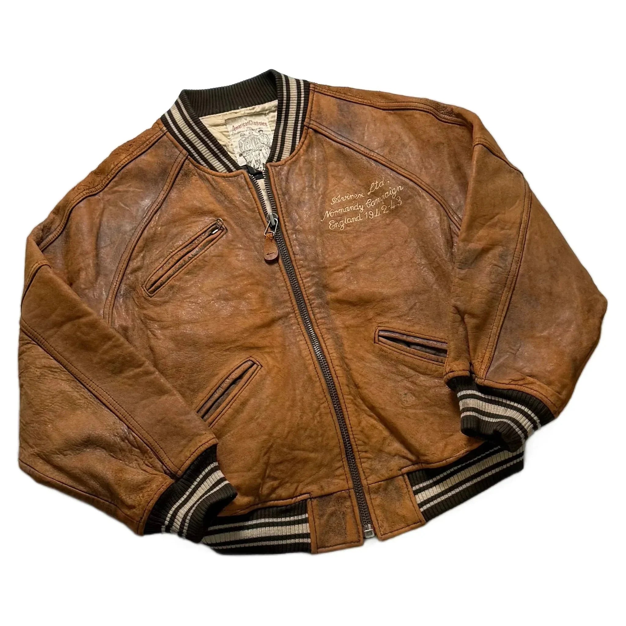 Brown Avirex Leather Jacket - XL | The Streetwear Studio