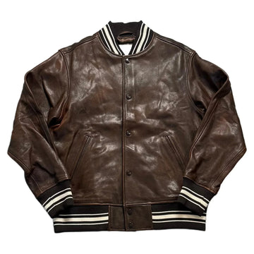 Brown Supreme Leather Jacket - S | The Streetwear Studio