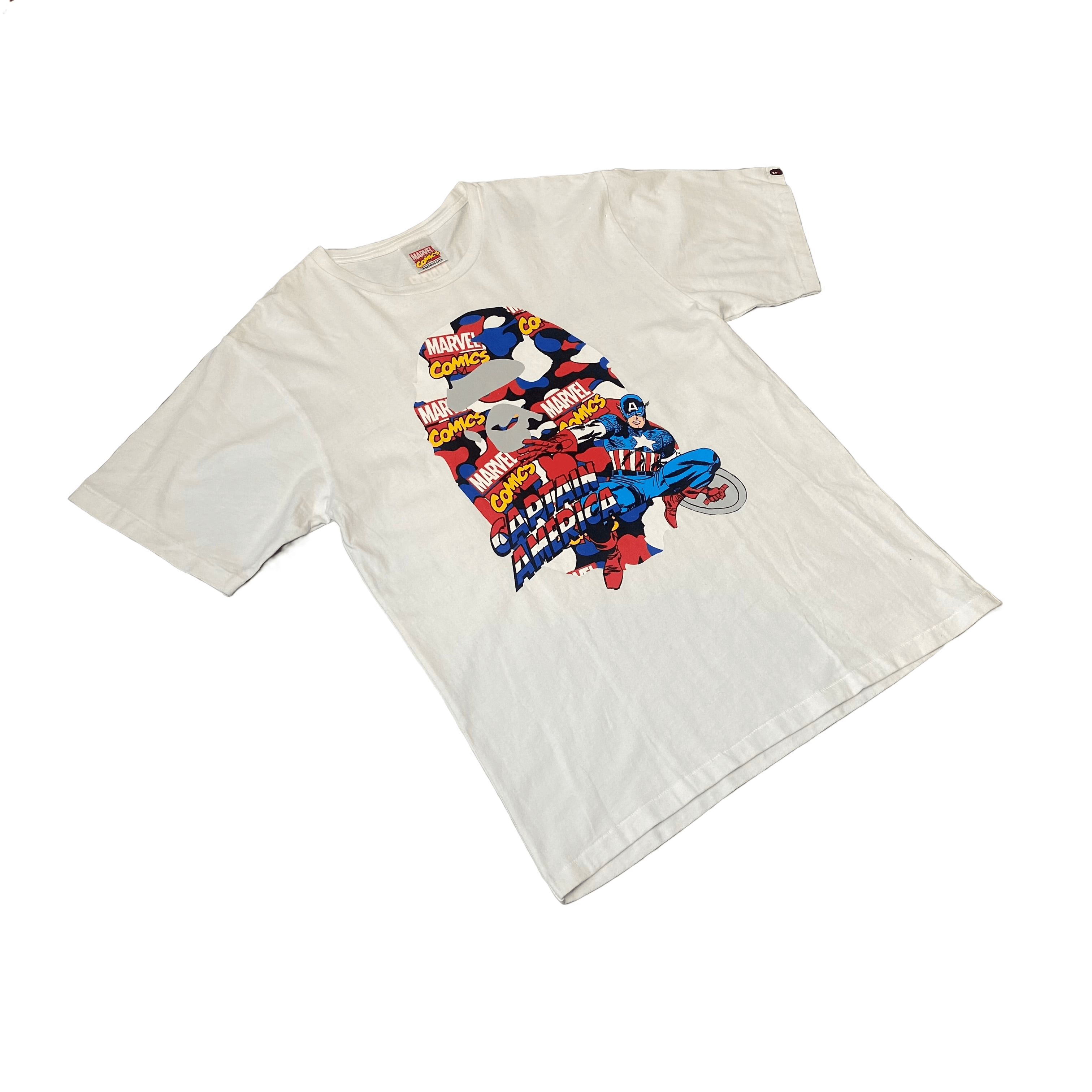 White A Bathing Ape (BAPE) x Captain America Tee - XL