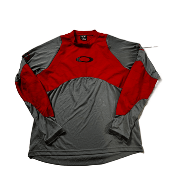 Grey + Red Oakley Long Sleeve Tee - L