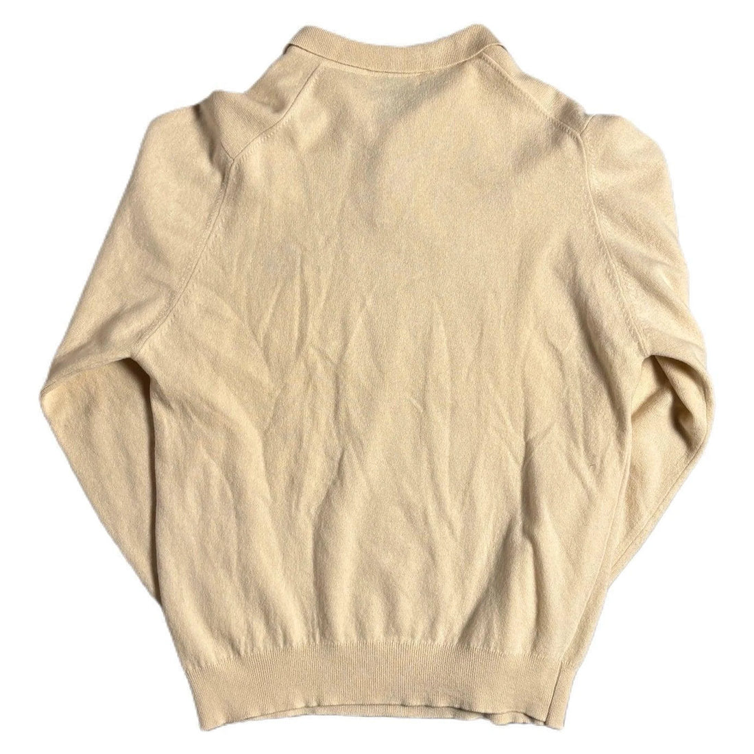 Cream Burberry Long Sleeve Polo Shirt - XL | The Streetwear Studio