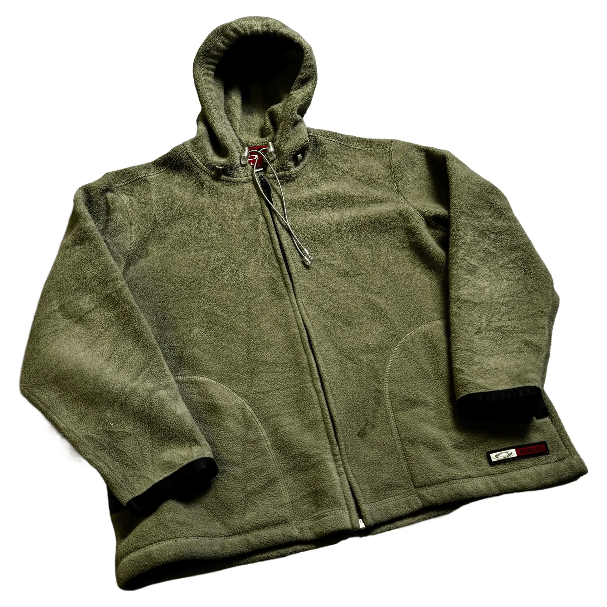 Cream/ Green Oakley Fleece Hoodie - L | The Streetwear Studio