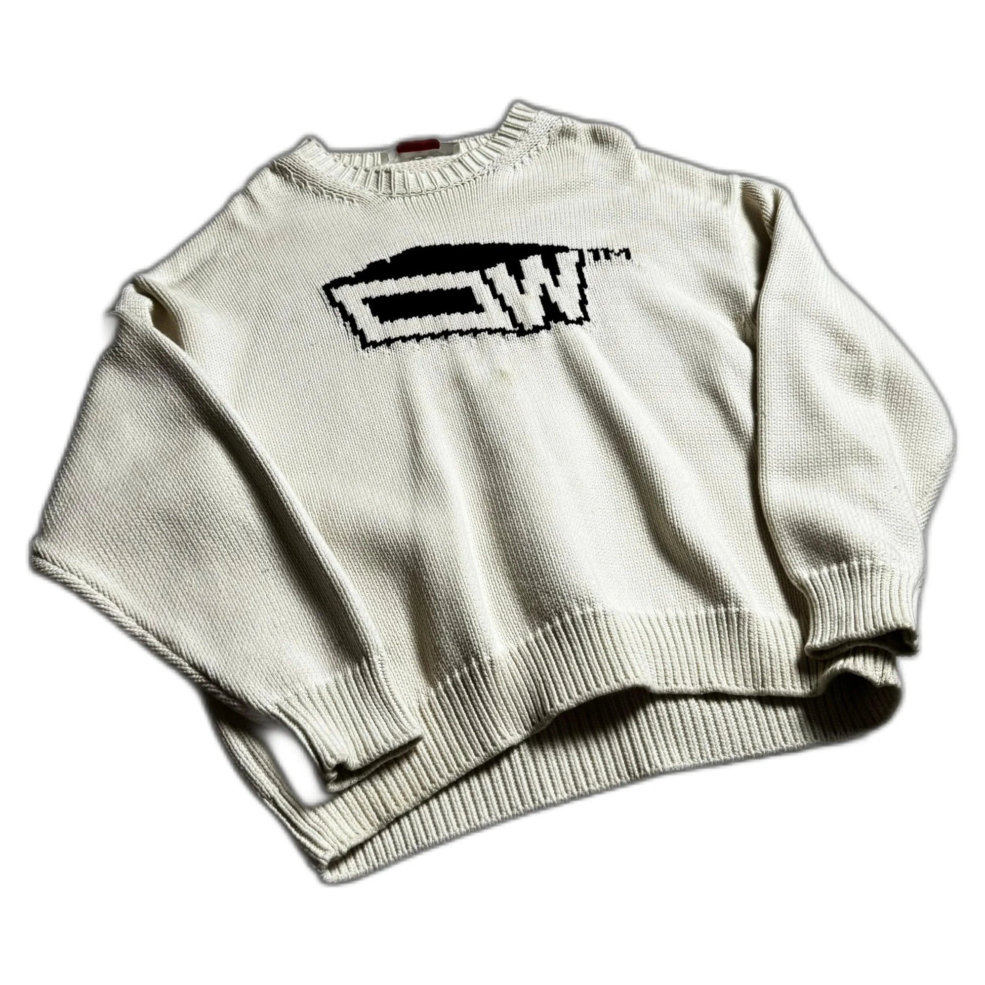 Cream Off-White Knitted Sweatshirt - XL | The Streetwear Studio