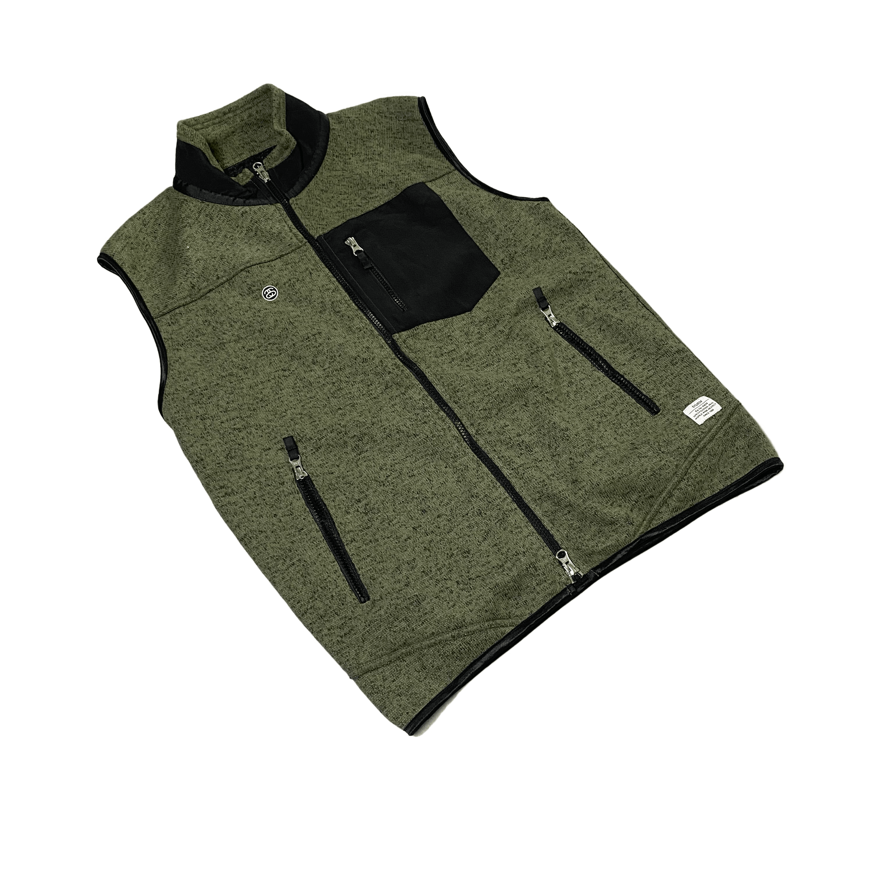 Green Stussy Fleece Gilet - M