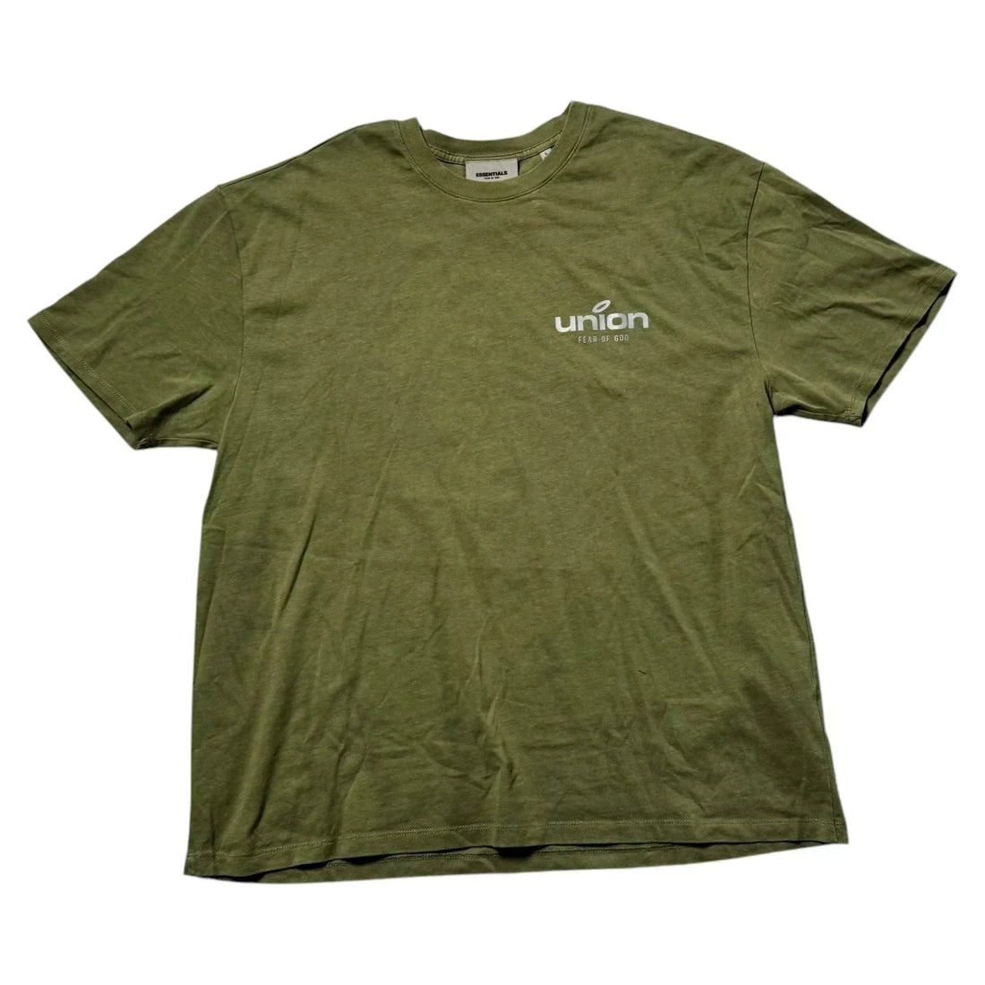 Green Fear of God Essentials x Unions Tee - L | The Streetwear Studio