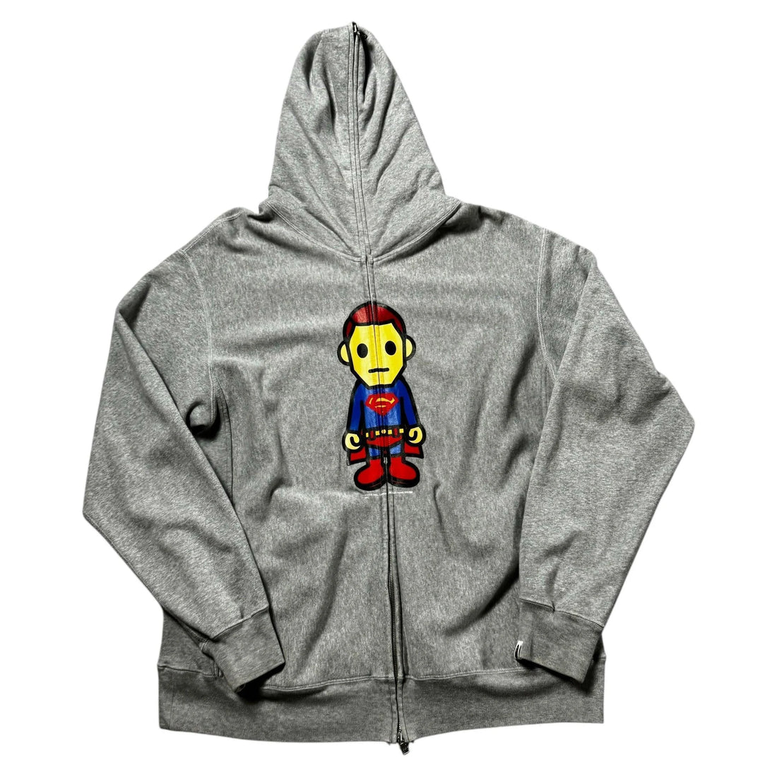 Grey A Bathing Ape (BAPE) x Marvel Superman Hoodie - L | The Streetwear Studio