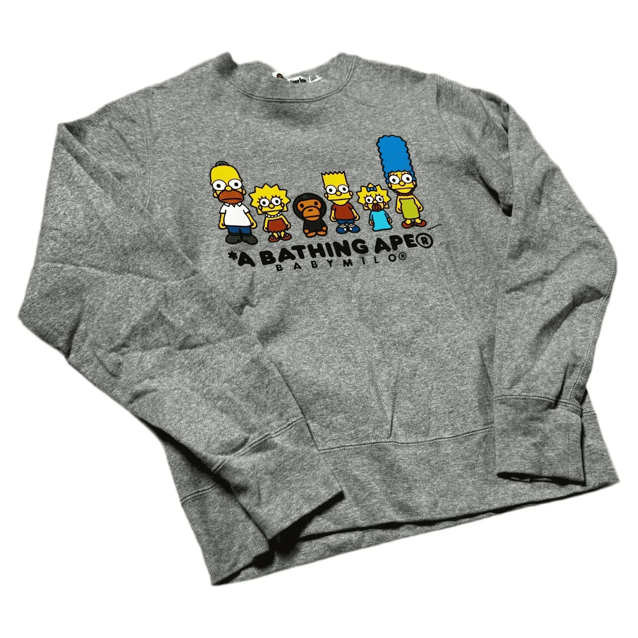 Grey A Bathing Ape (BAPE) x The Simpsons Sweatshirt - S | The Streetwear Studio