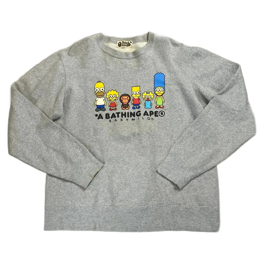 Grey A Bathing Ape (BAPE) x The Simpsons Sweatshirt - XL | The Streetwear Studio