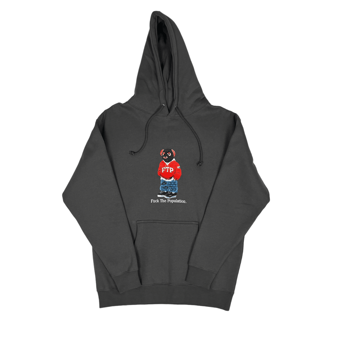 Grey Charcoal FTP Bear Hoodie - Medium - The Streetwear Studio