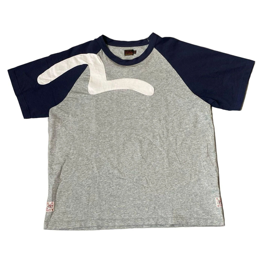 Grey + Navy Blue Evisu Tee - XXL | The Streetwear Studio