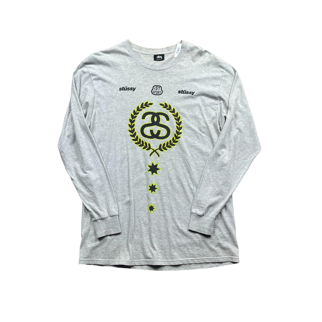 Grey Stussy Long Sleeve Tee - Large - The Streetwear Studio