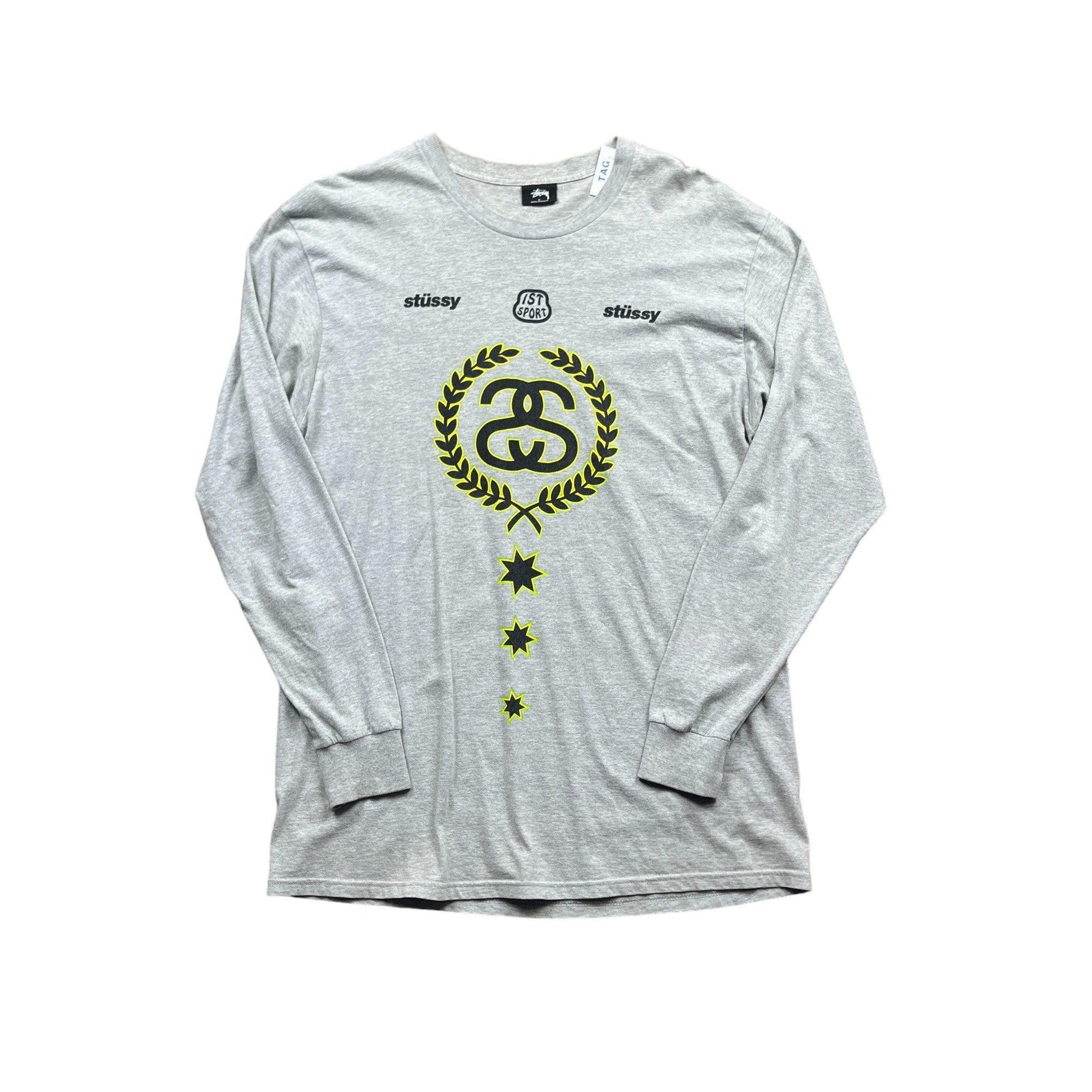 Grey Stussy Long Sleeve Tee - Large - The Streetwear Studio