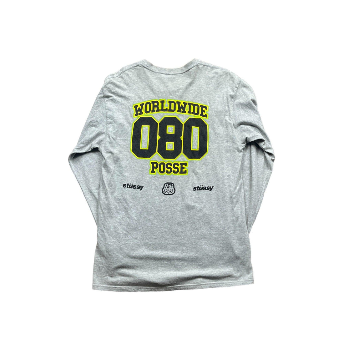 Grey Stussy Long Sleeve Tee - Large - The Streetwear Studio