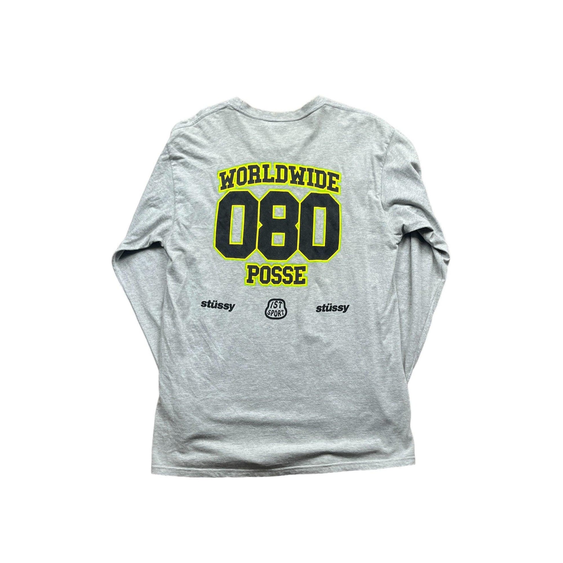 Grey Stussy Long Sleeve Tee - Large - The Streetwear Studio