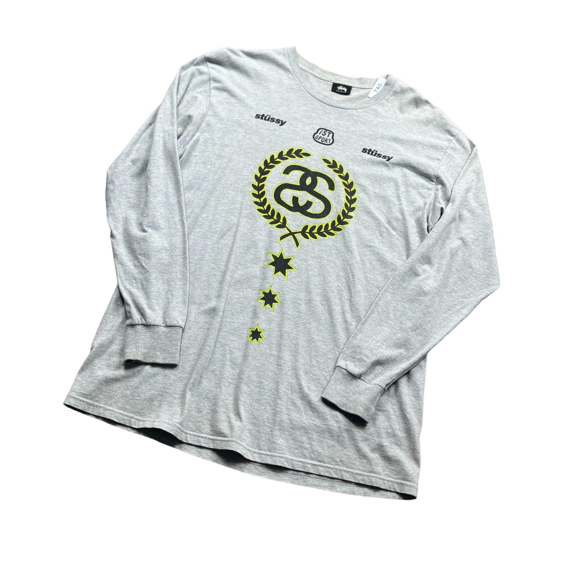 Grey Stussy Long Sleeve Tee - Large - The Streetwear Studio