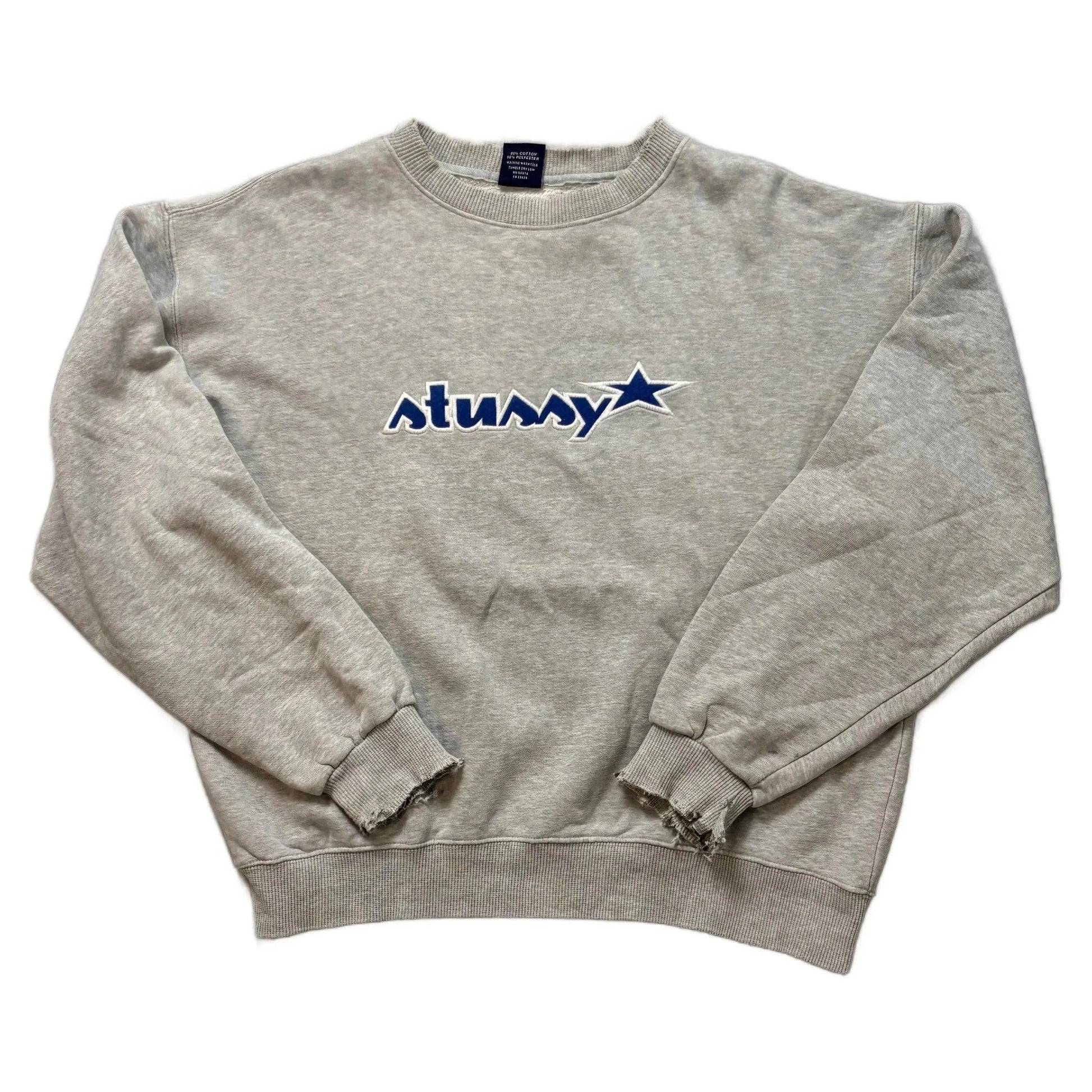 Grey Stussy Sweatshirt - M | The Streetwear Studio