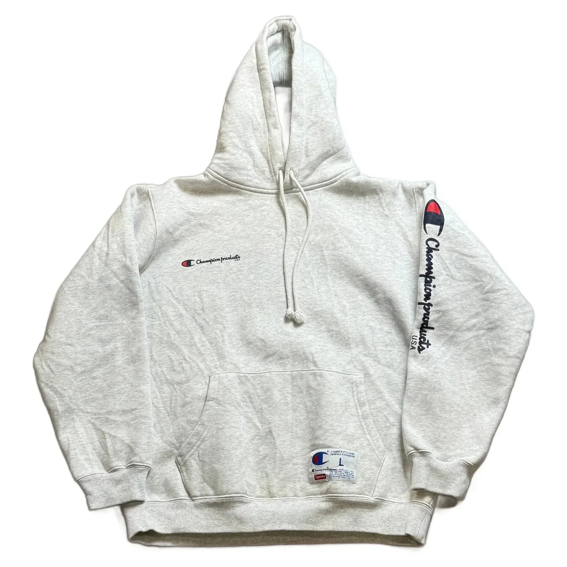 Grey Supreme x Champion Hoodie - L | The Streetwear Studio