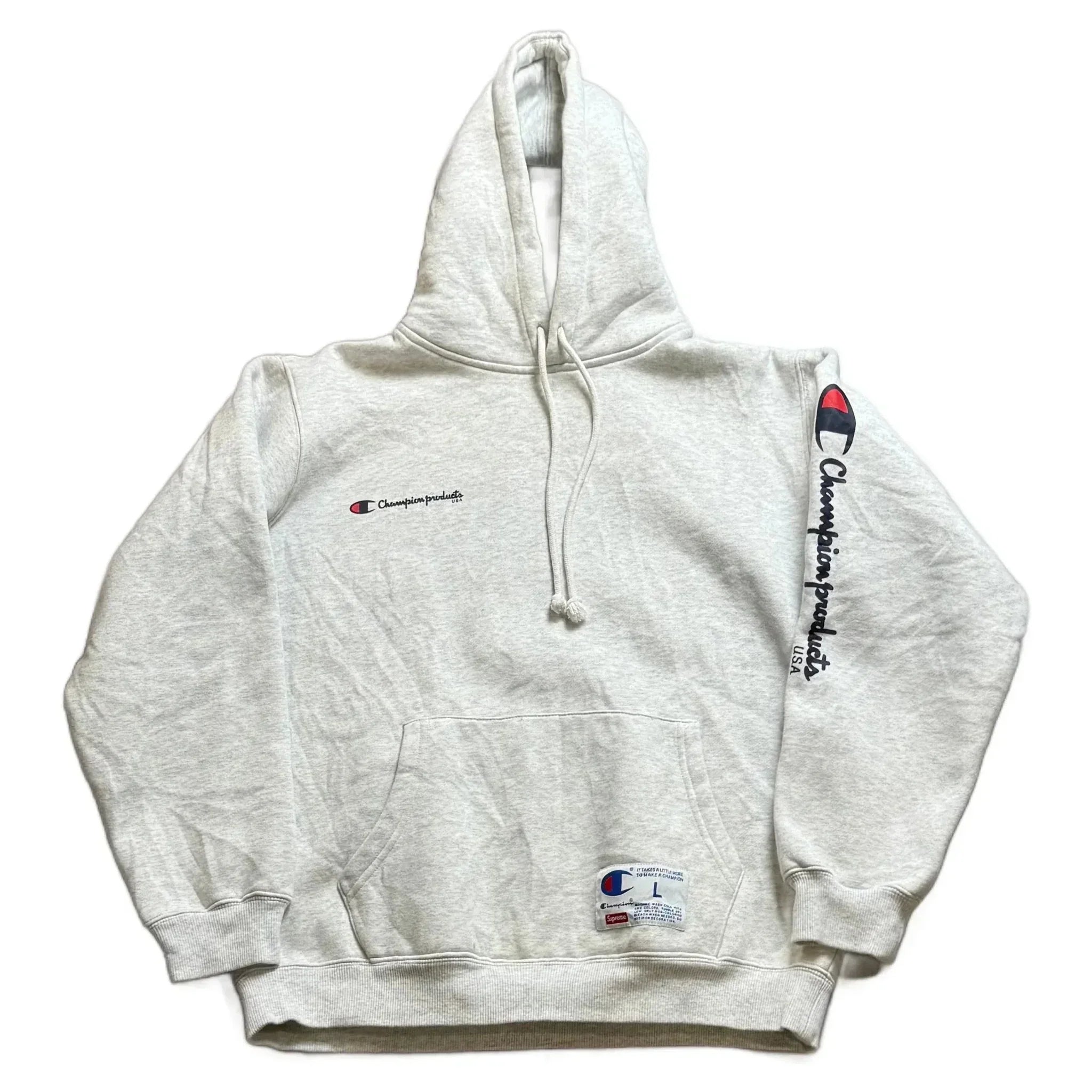 Grey Supreme x Champion Hoodie - L | The Streetwear Studio