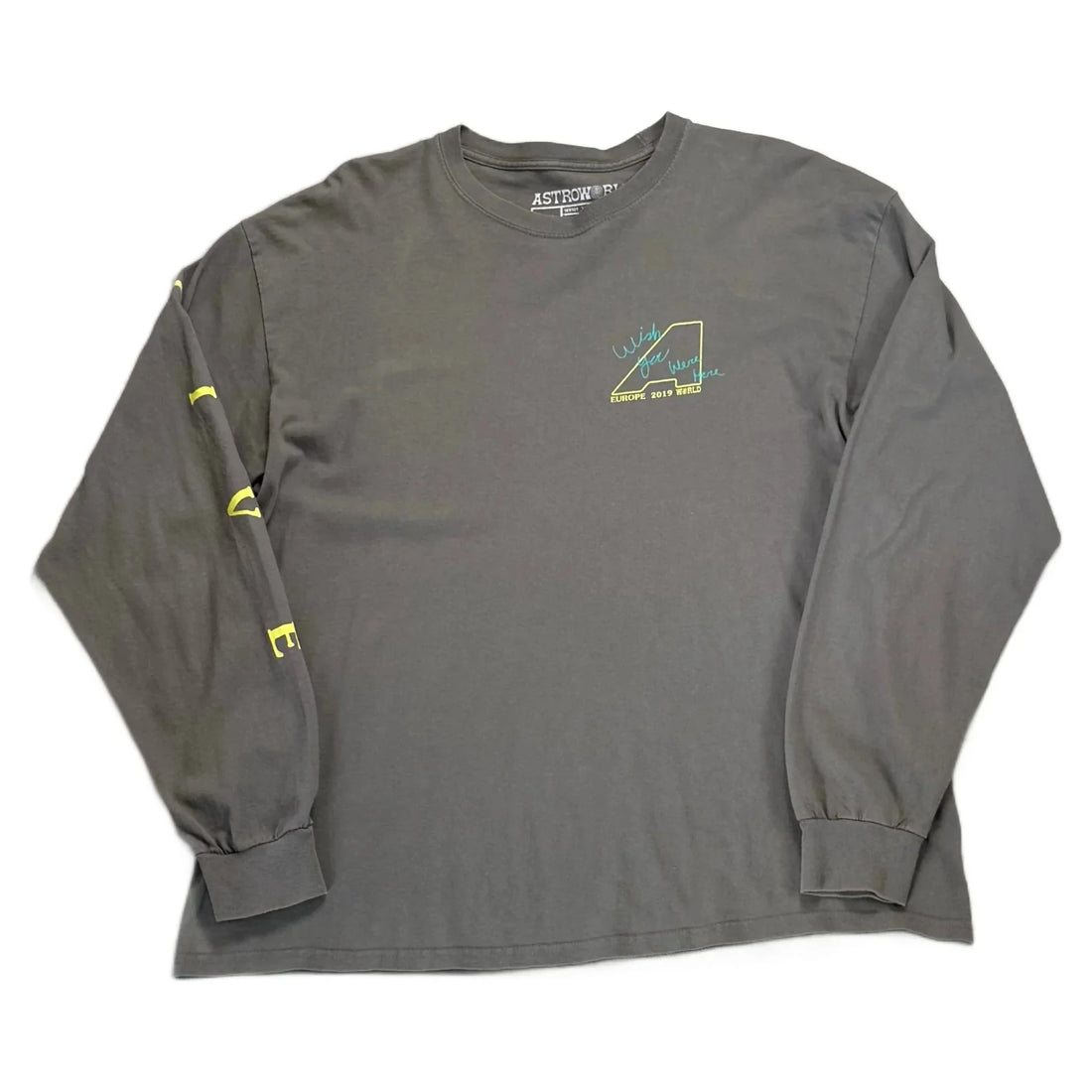 Grey Travis Scott Astroworld Long Sleeve Tee - XL | The Streetwear Studio