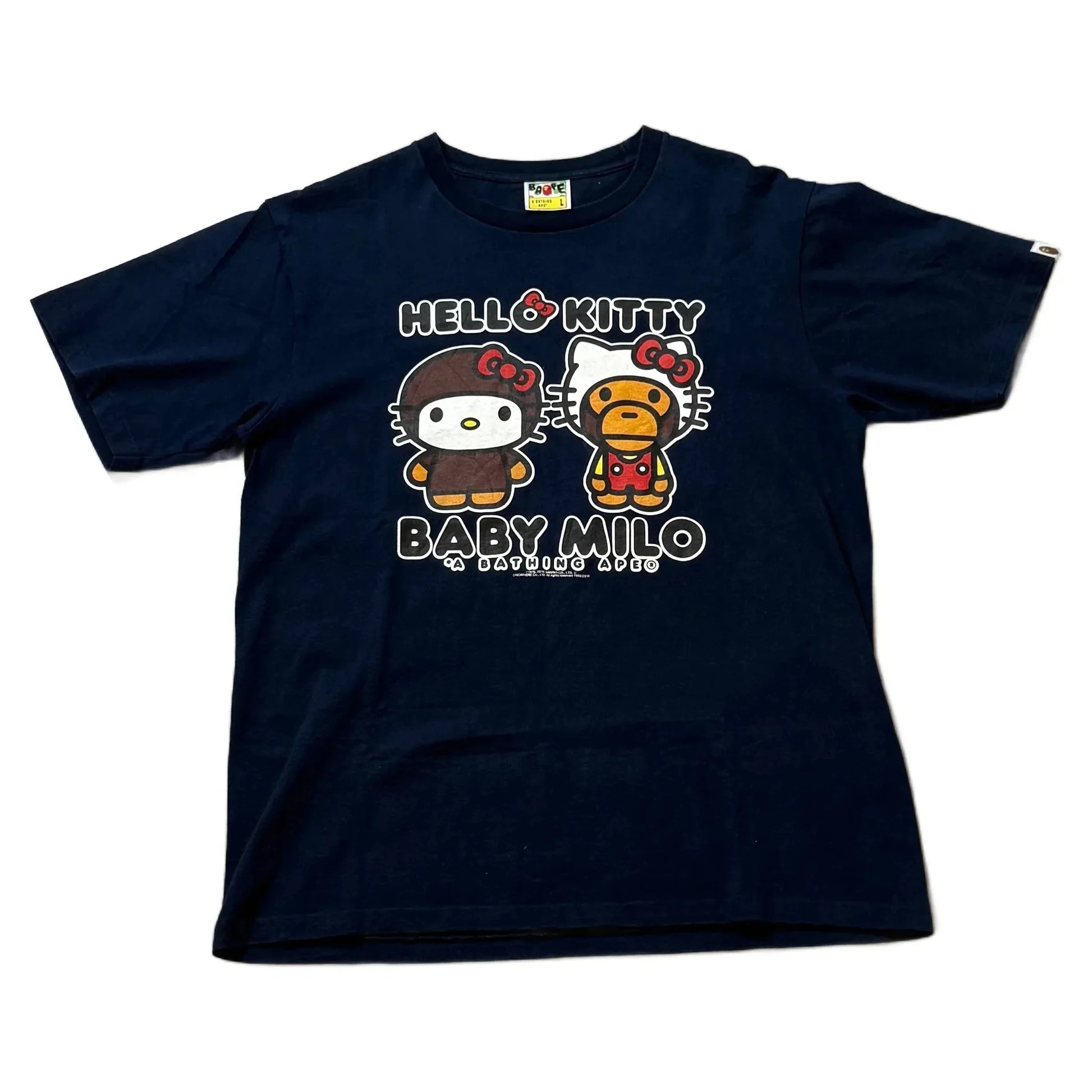 Navy Blue A Bathing Ape (BAPE) x Hello Kitty Tee - L | The Streetwear Studio