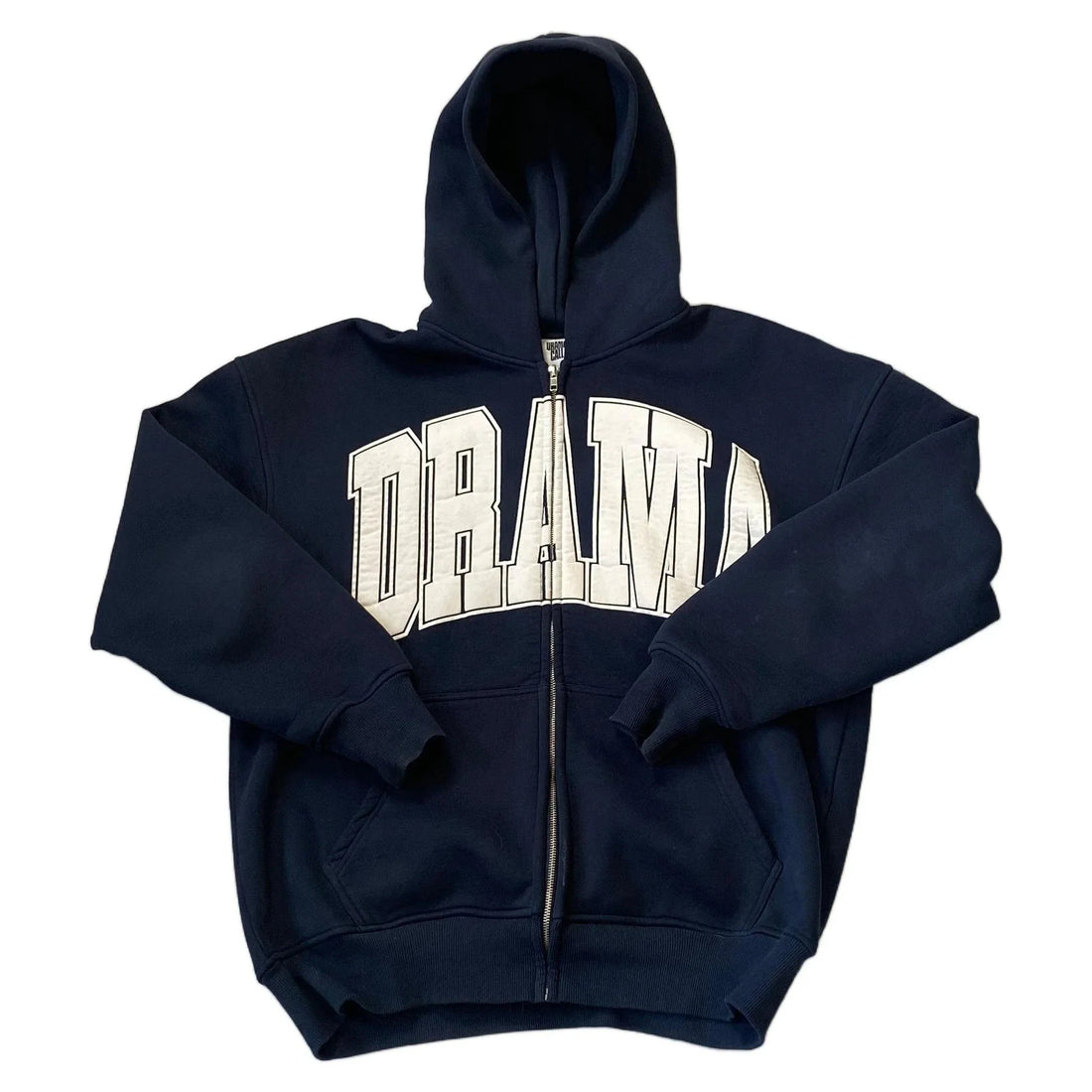 Navy Blue Drama Call Zip Up Hoodie - L | The Streetwear Studio