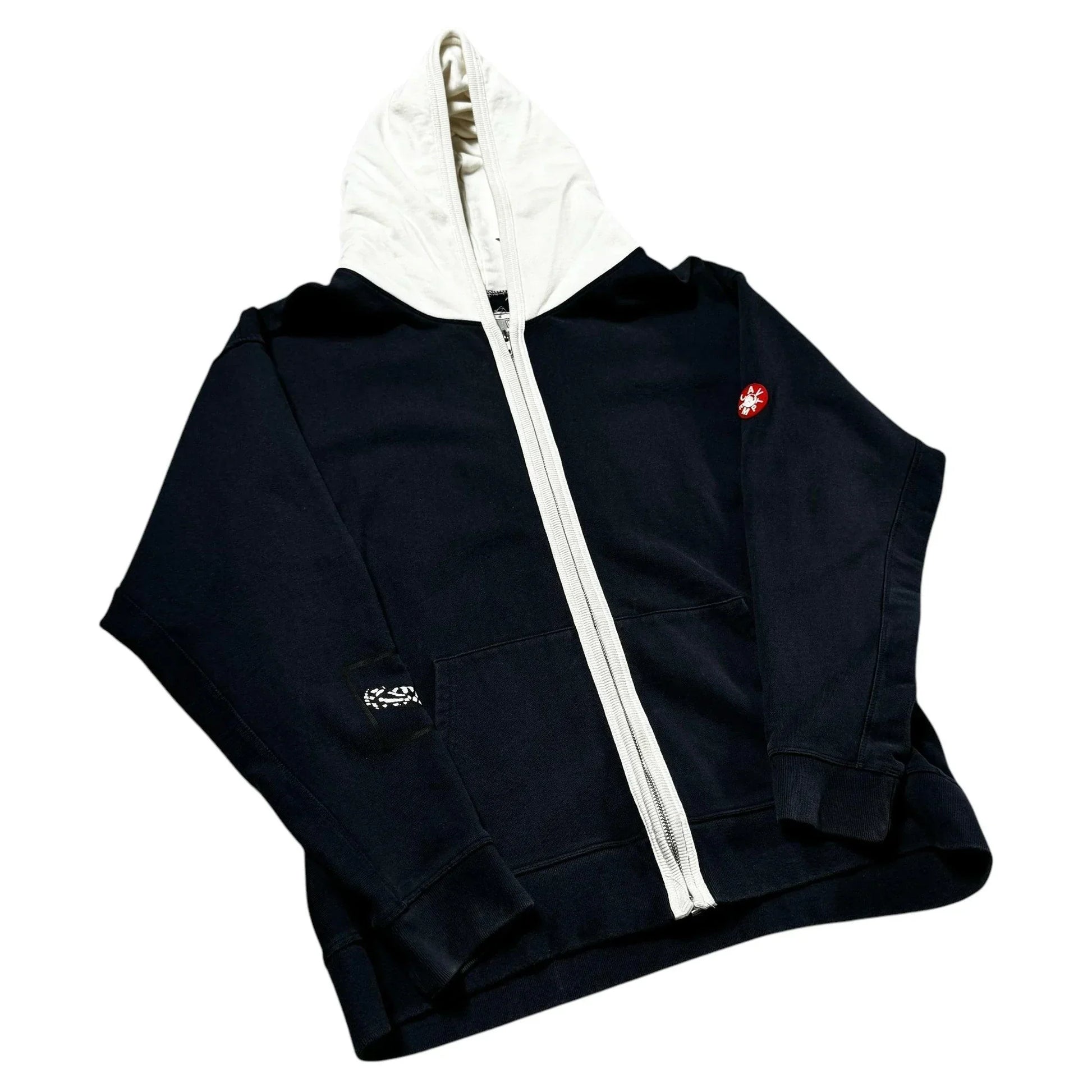 Navy Blue + White Cav Empt Zip Up Hoodie - M | The Streetwear Studio