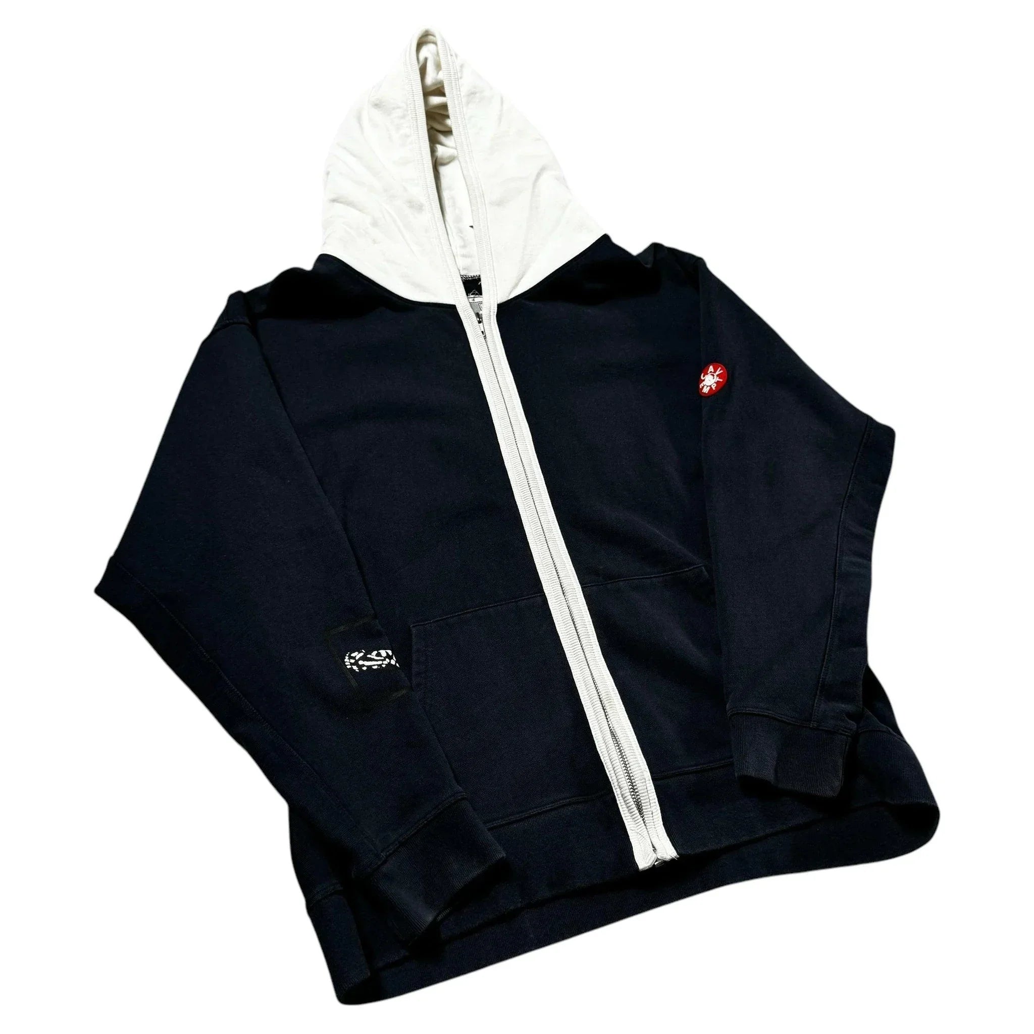 Navy Blue + White Cav Empt Zip Up Hoodie - M | The Streetwear Studio