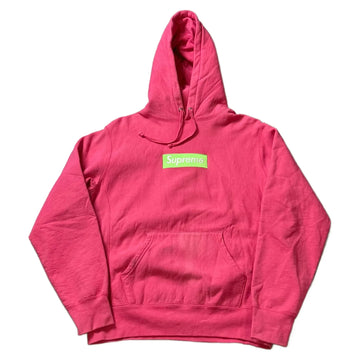Pink Supreme Box Logo Hoodie - M | The Streetwear Studio