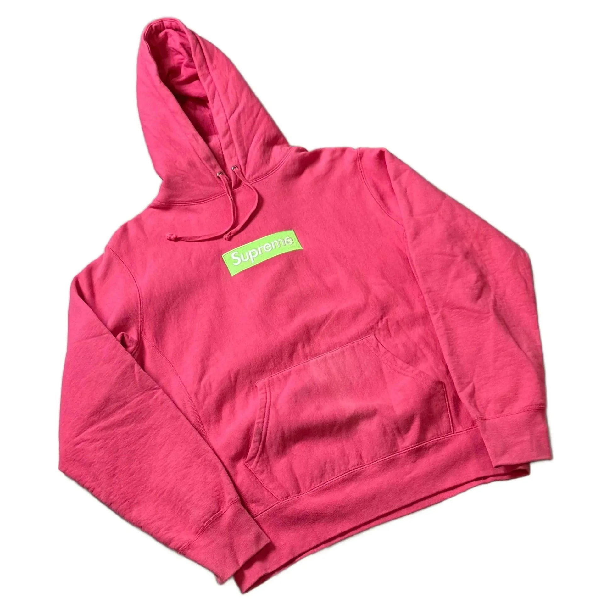 Pink Supreme Box Logo Hoodie - M | The Streetwear Studio
