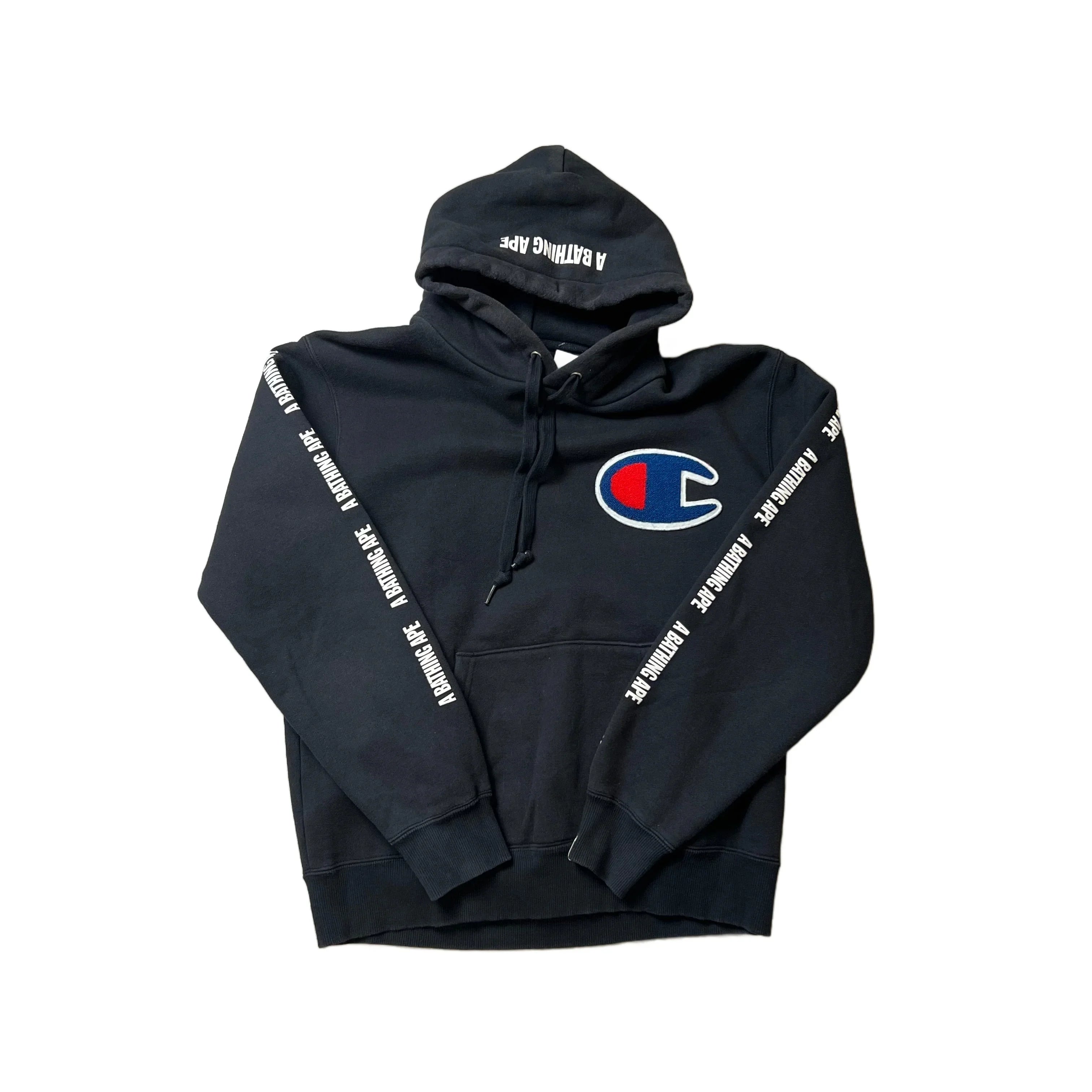 Black Champion x BAPE Hoodie - L