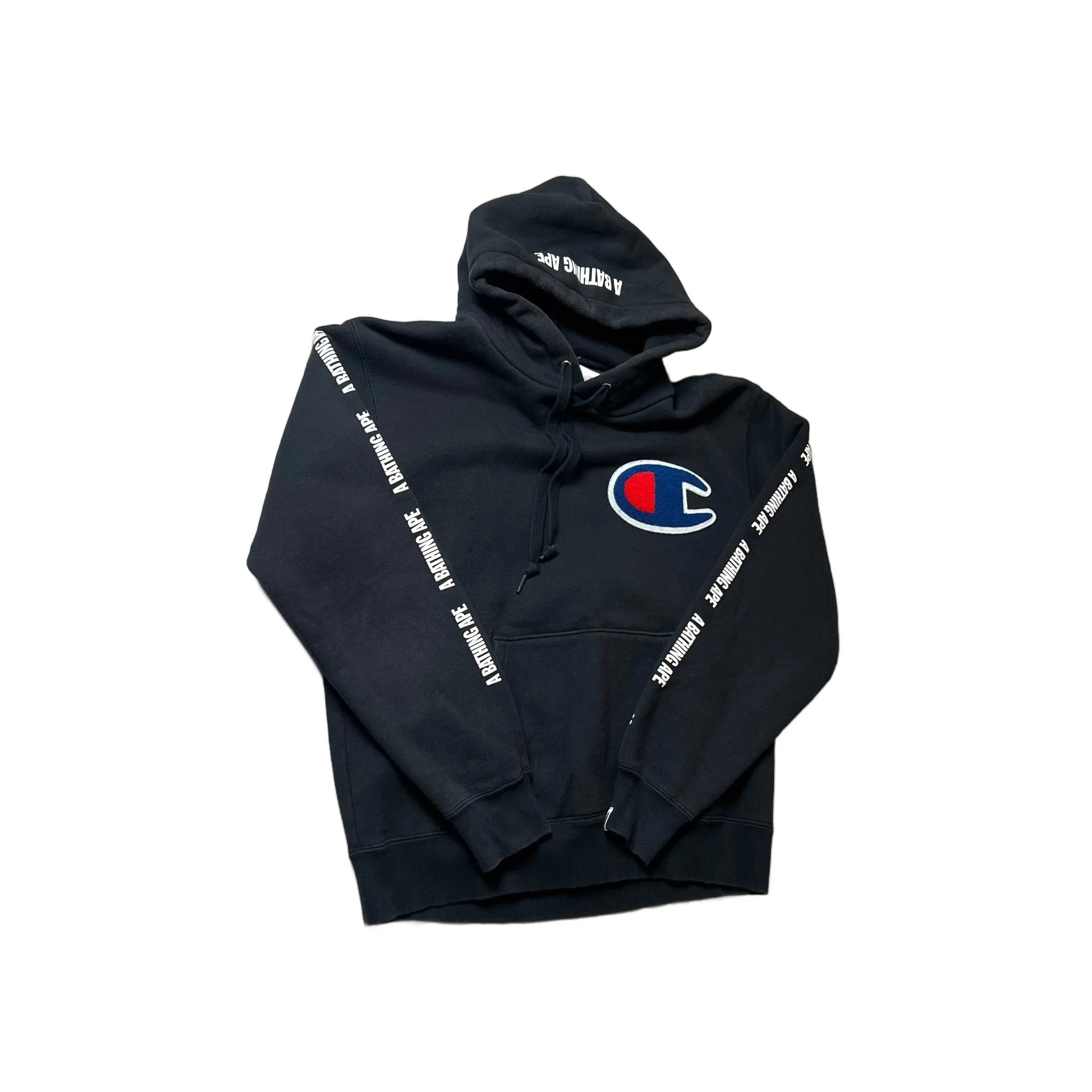 Black Champion x BAPE Hoodie - L