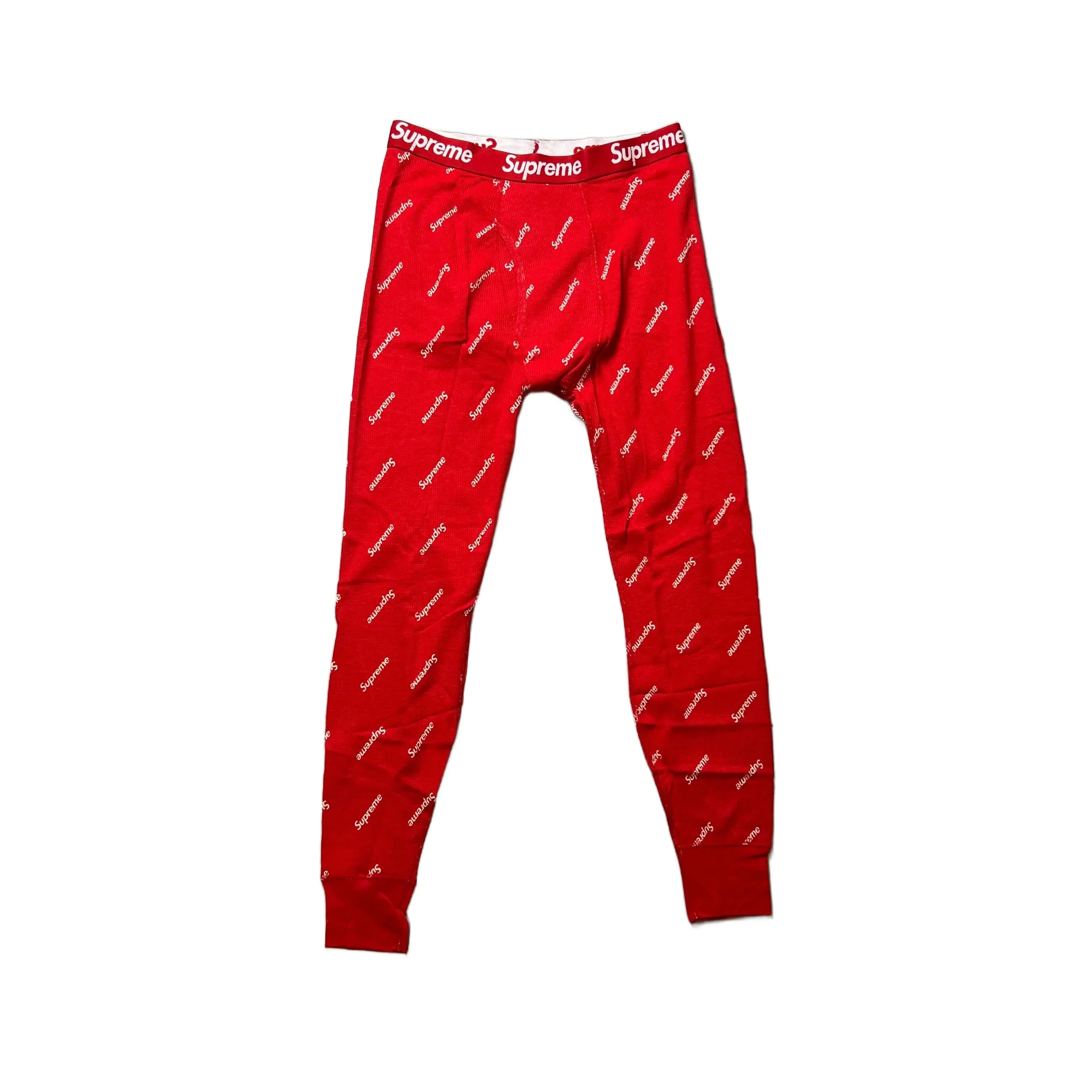 Brand New Red Supreme Waffle Bottoms - L