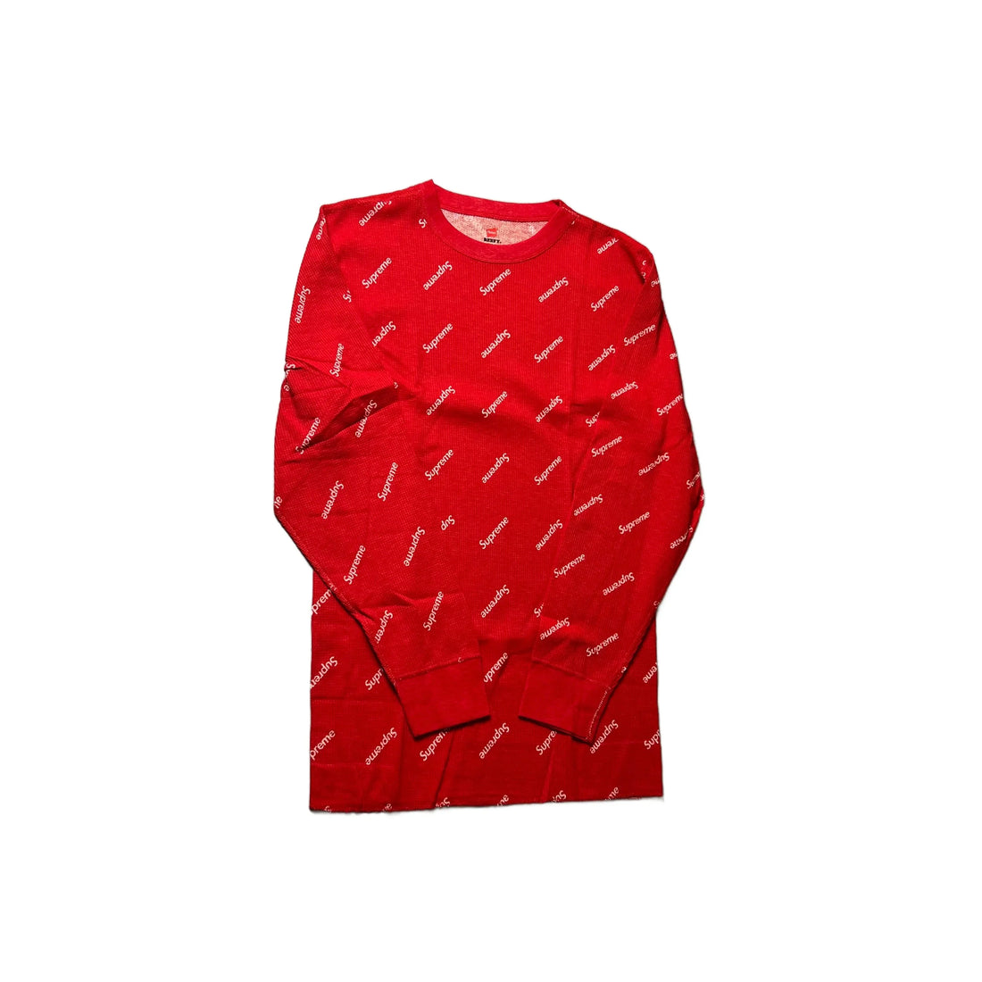 Brand New Red Supreme Waffle Long Sleeve Tee - L