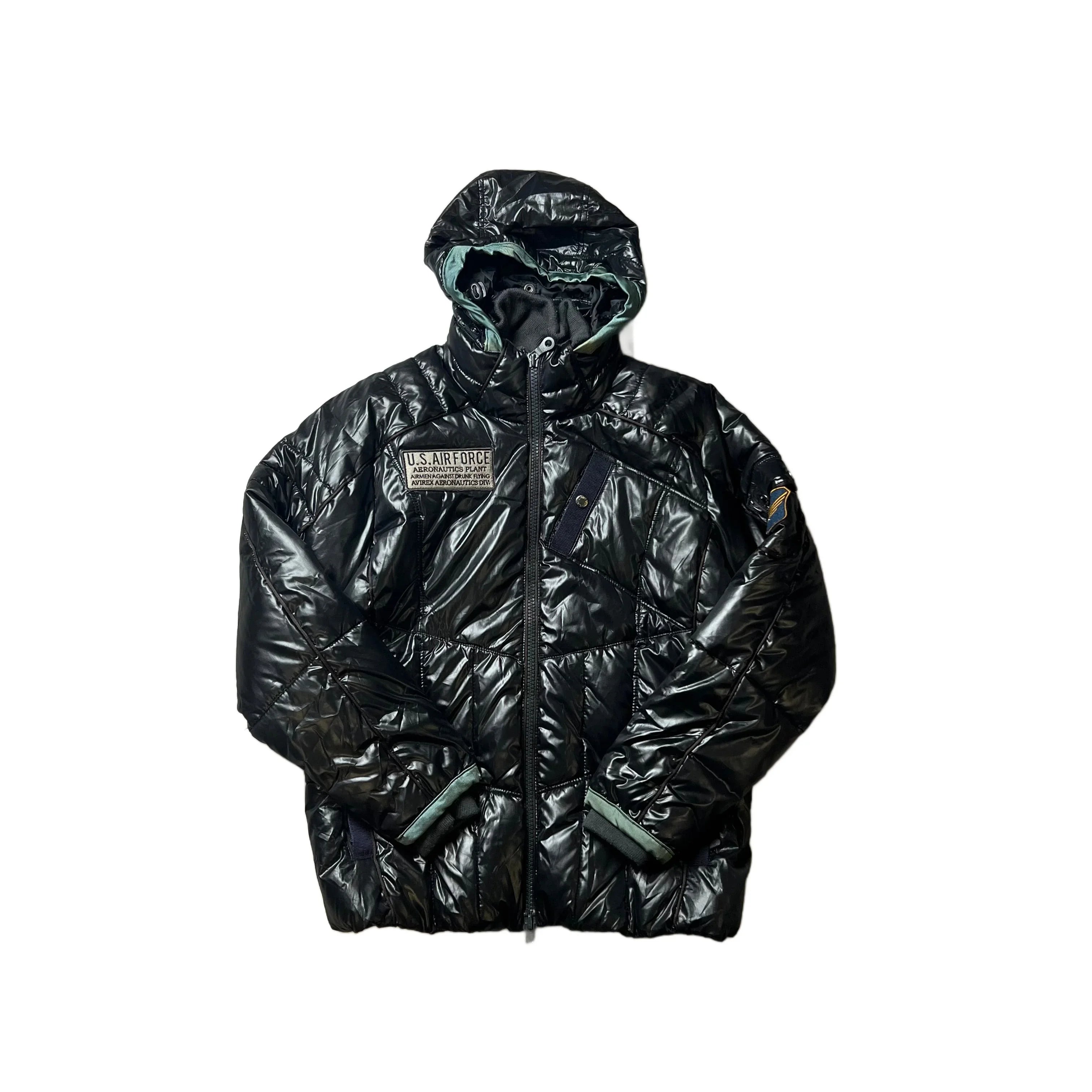 Black Avirex Puffer Coat - M