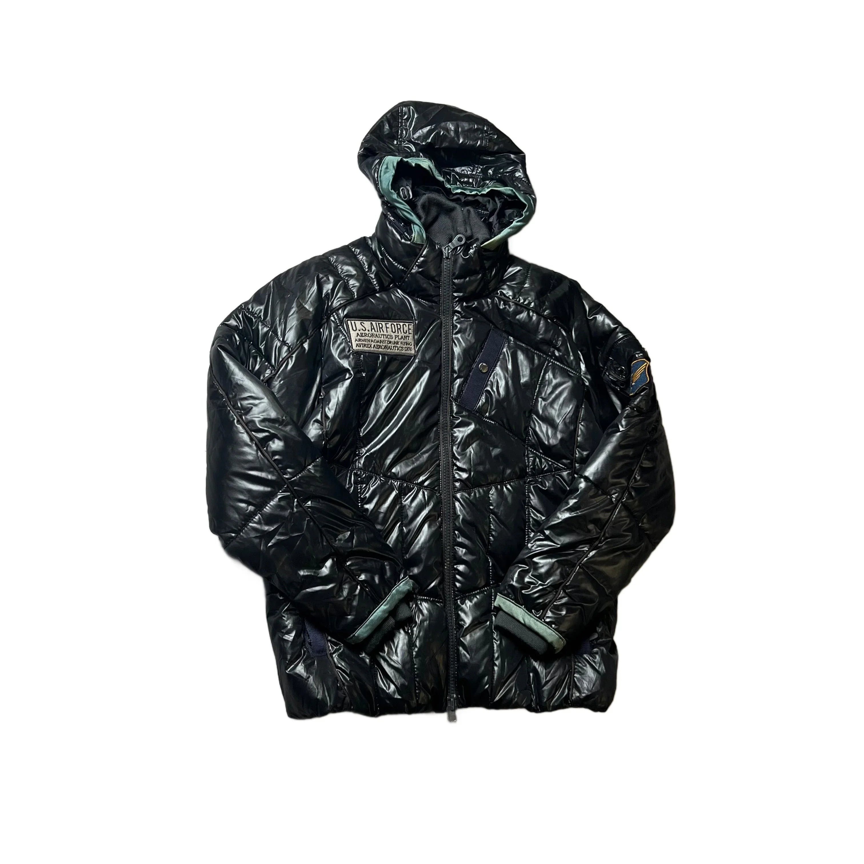 Black Avirex Puffer Coat - M