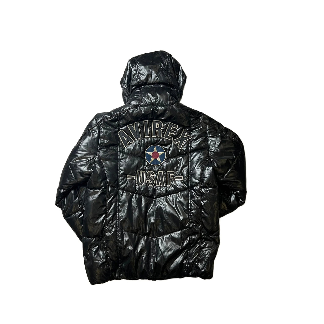 Black Avirex Puffer Coat - M