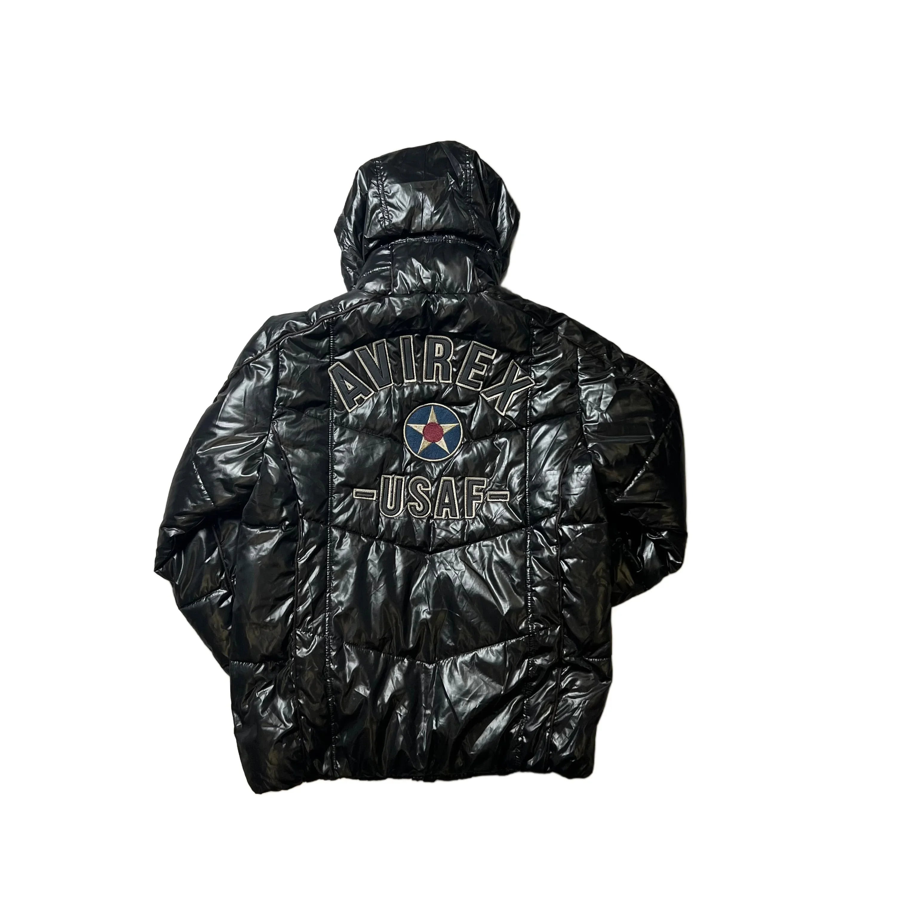 Black Avirex Puffer Coat - M