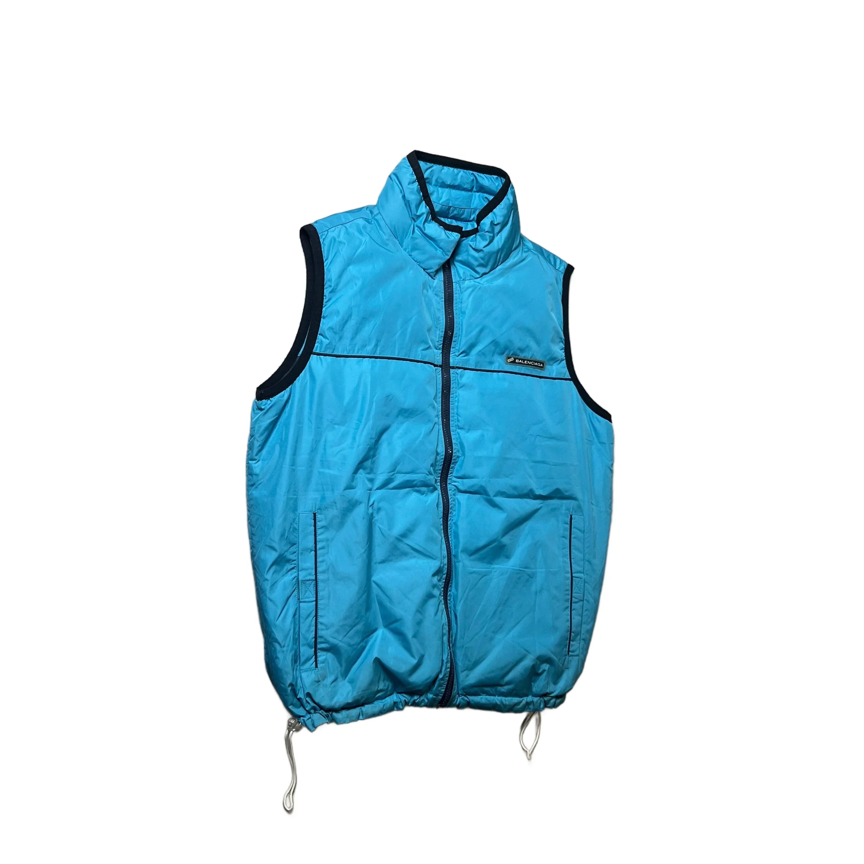 Vintage Blue Balenciaga Puffer Gilet - L