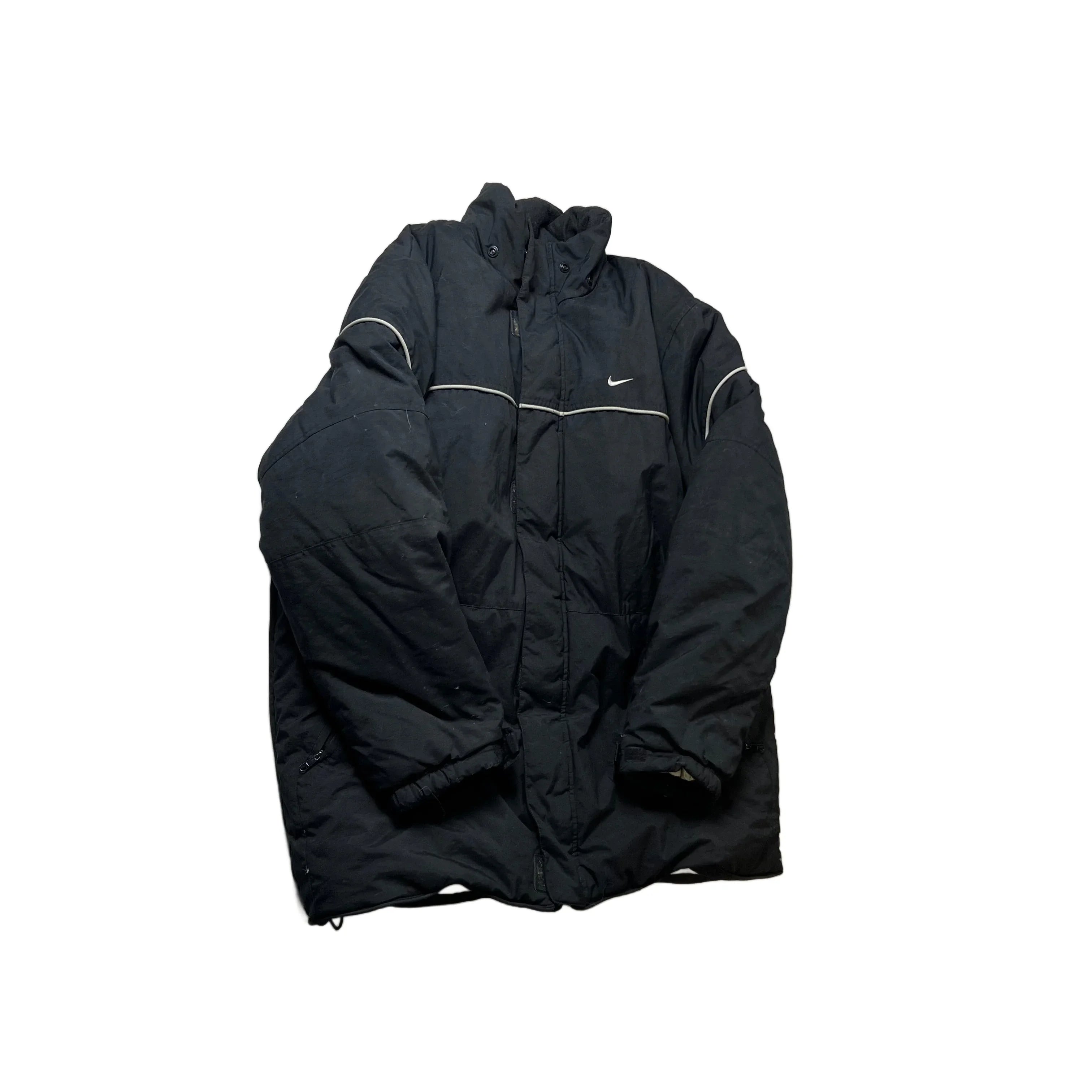 Vintage Black Nike Puffer Coat - XL