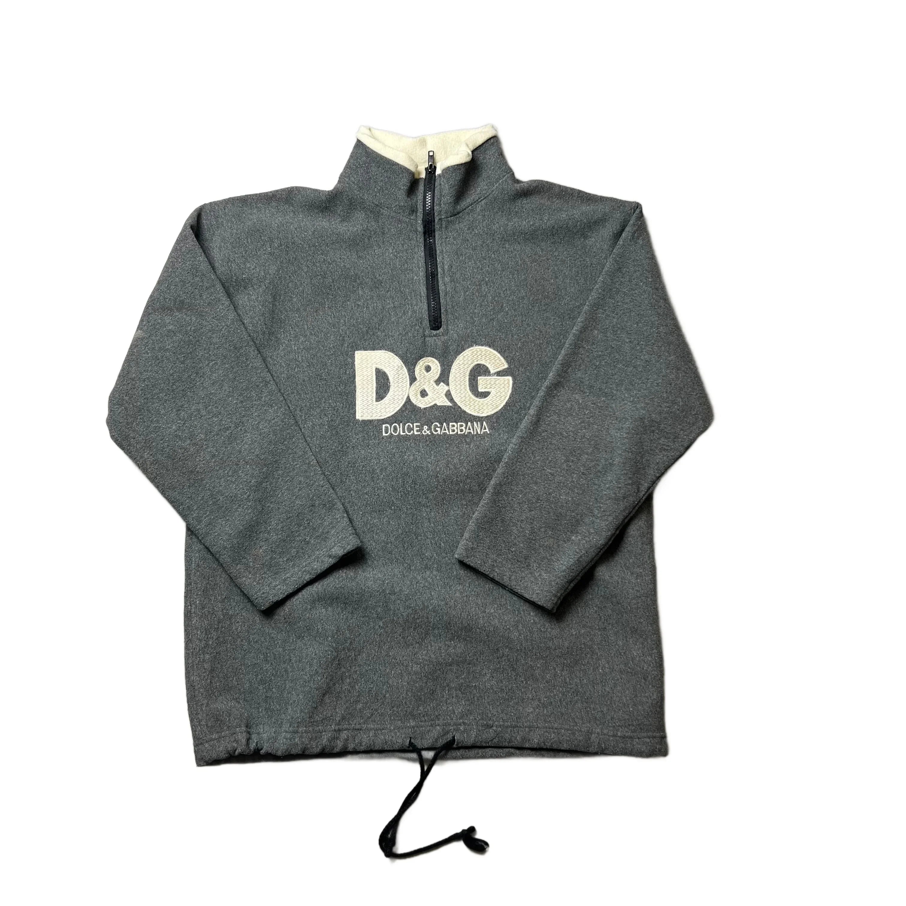 Vintage Grey Dolce & Gabbana 1/4 Zip Fleece - L